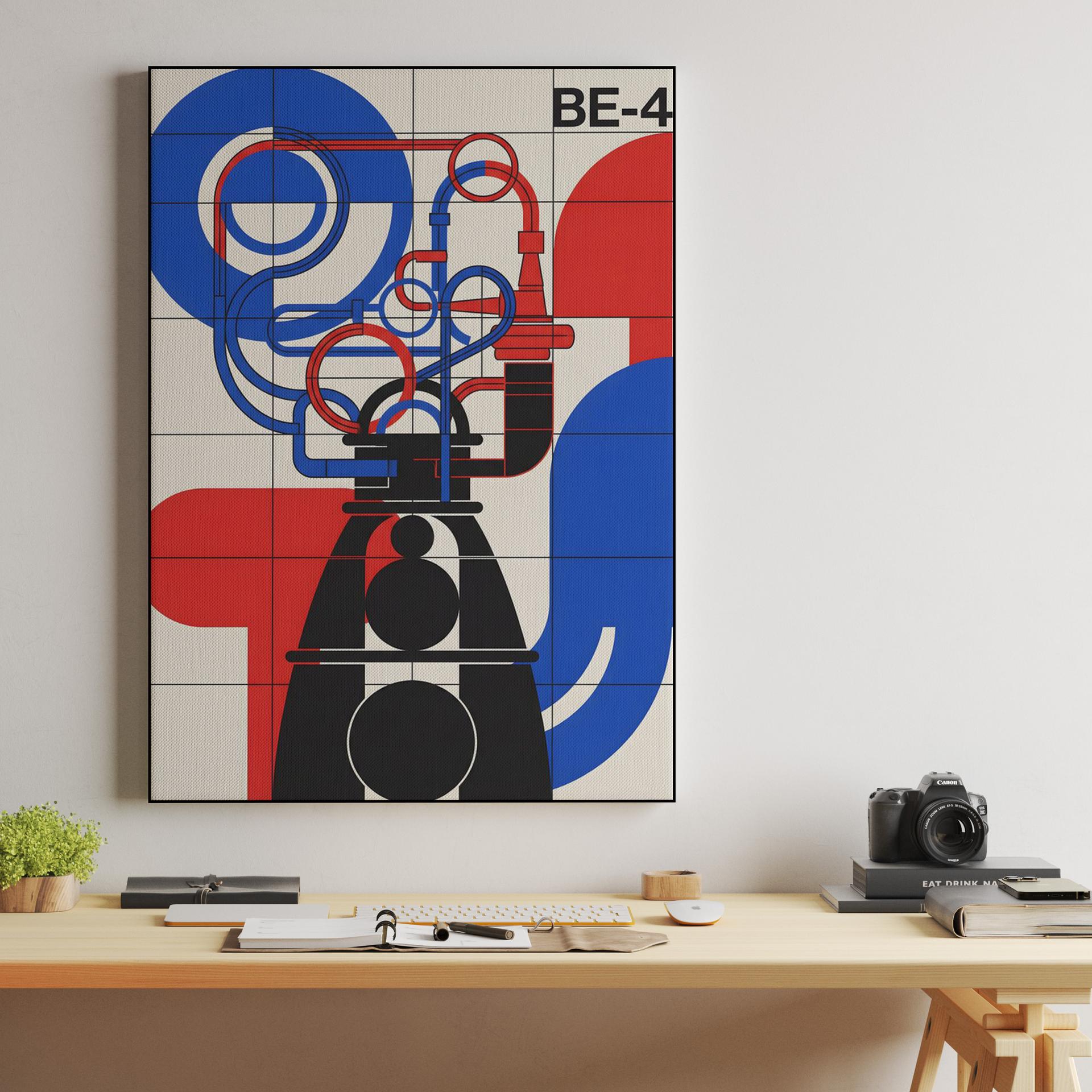 BE-4 Engine Geometric Graphic Art