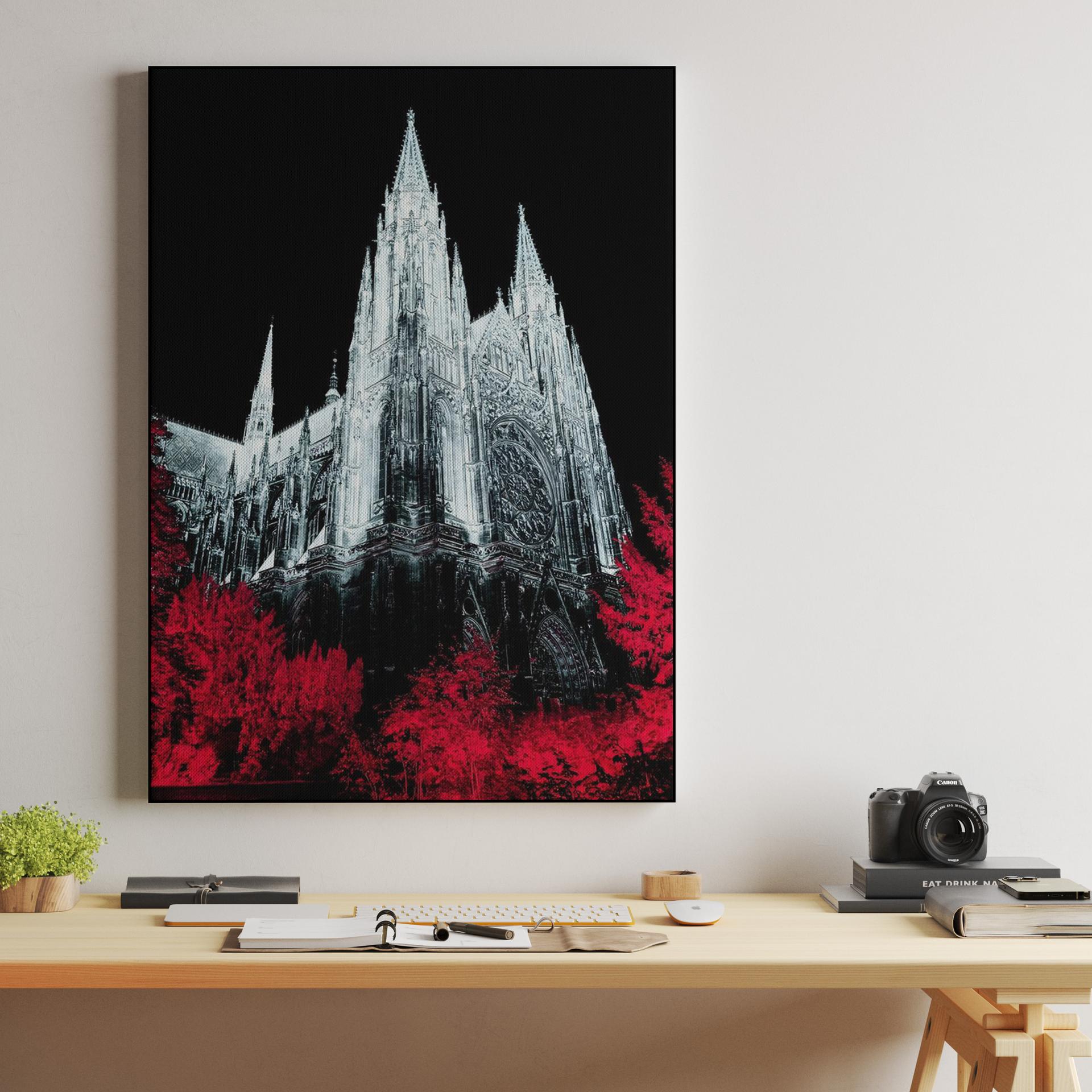 St. Vitus Cathedral Surreal Red Foliage