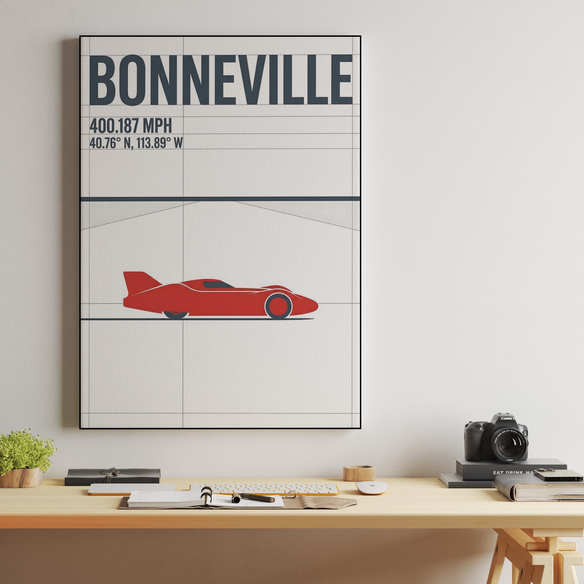 Bonneville 400 MPH Land Speed Record Technical Poster
