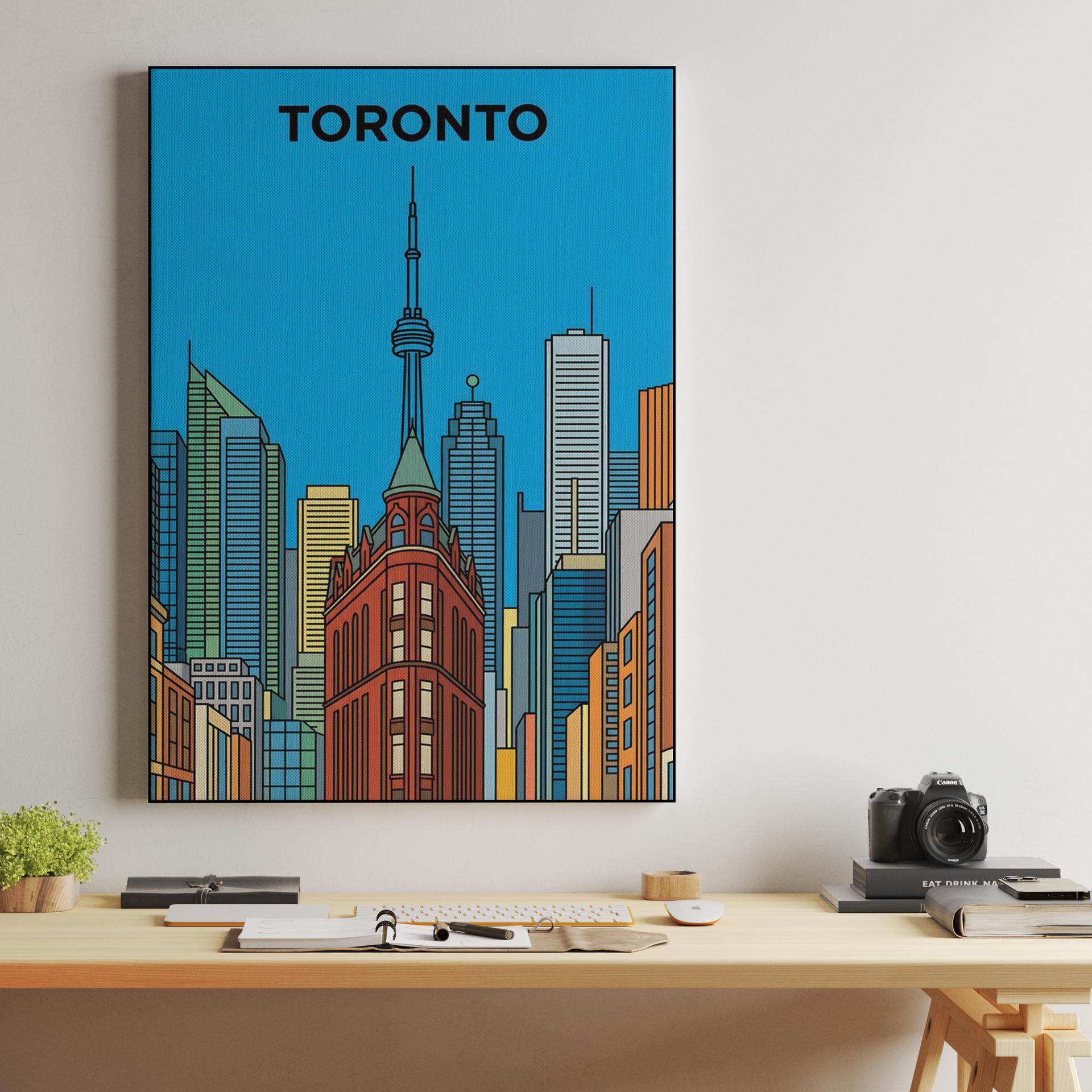 Toronto Skyline: Gooderham and CN Tower Illustration