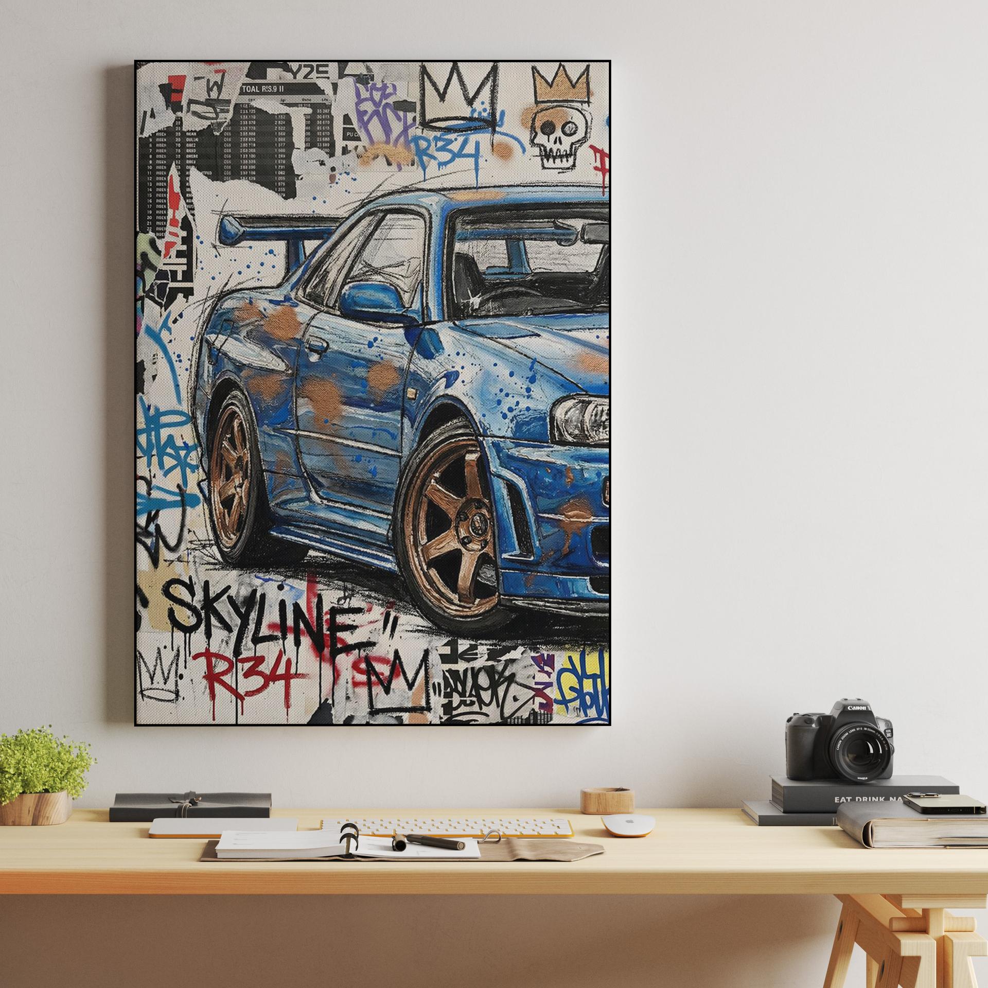 R34 Skyline: Neo-Expressionist Street Legend