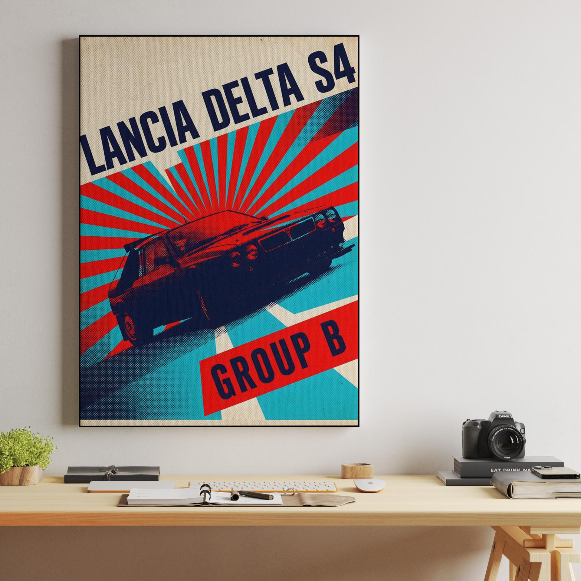Lancia Delta S4: Group B Rally Pulse Vintage Poster