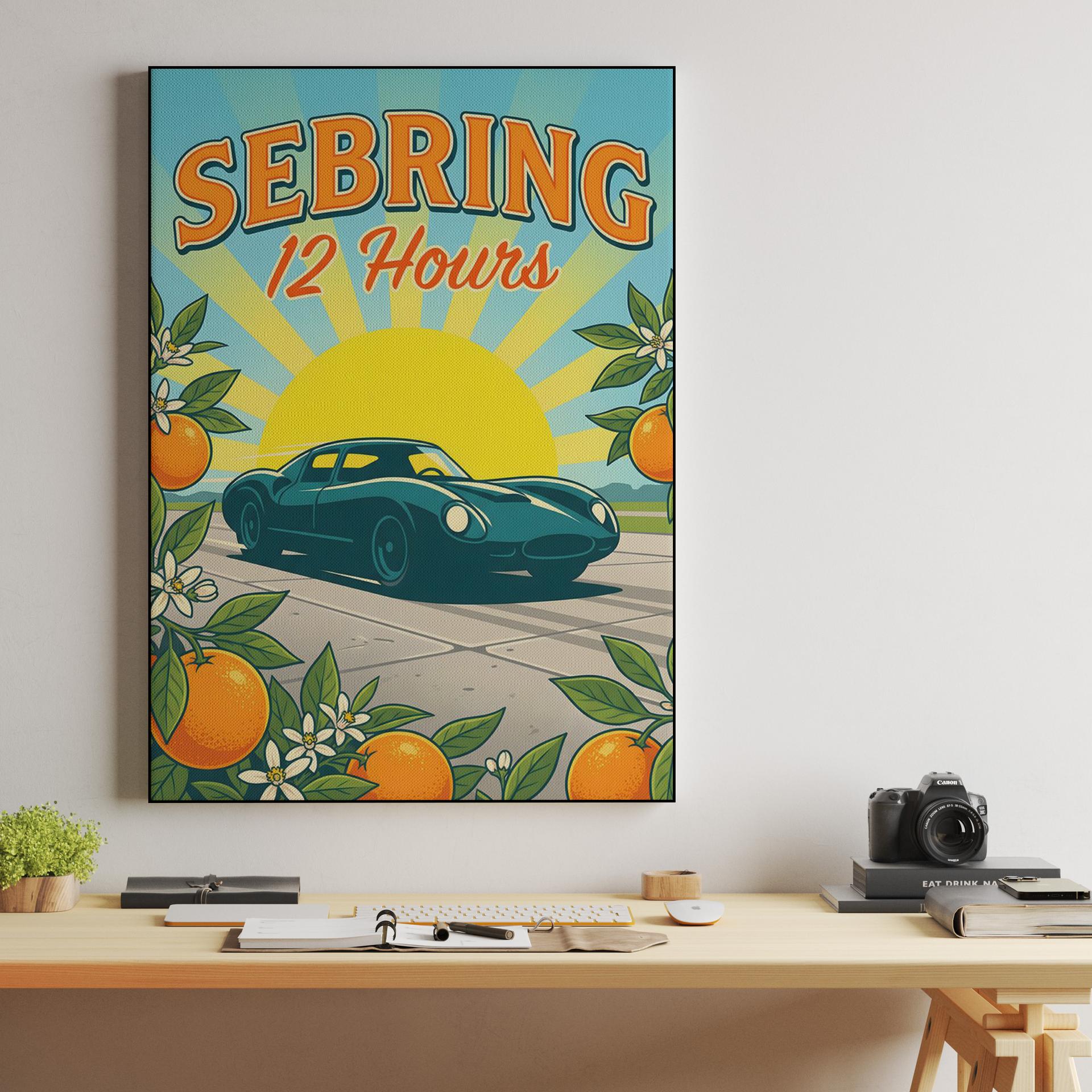 Sebring 12 Hours: Florida Citrus & Speed Vintage Poster
