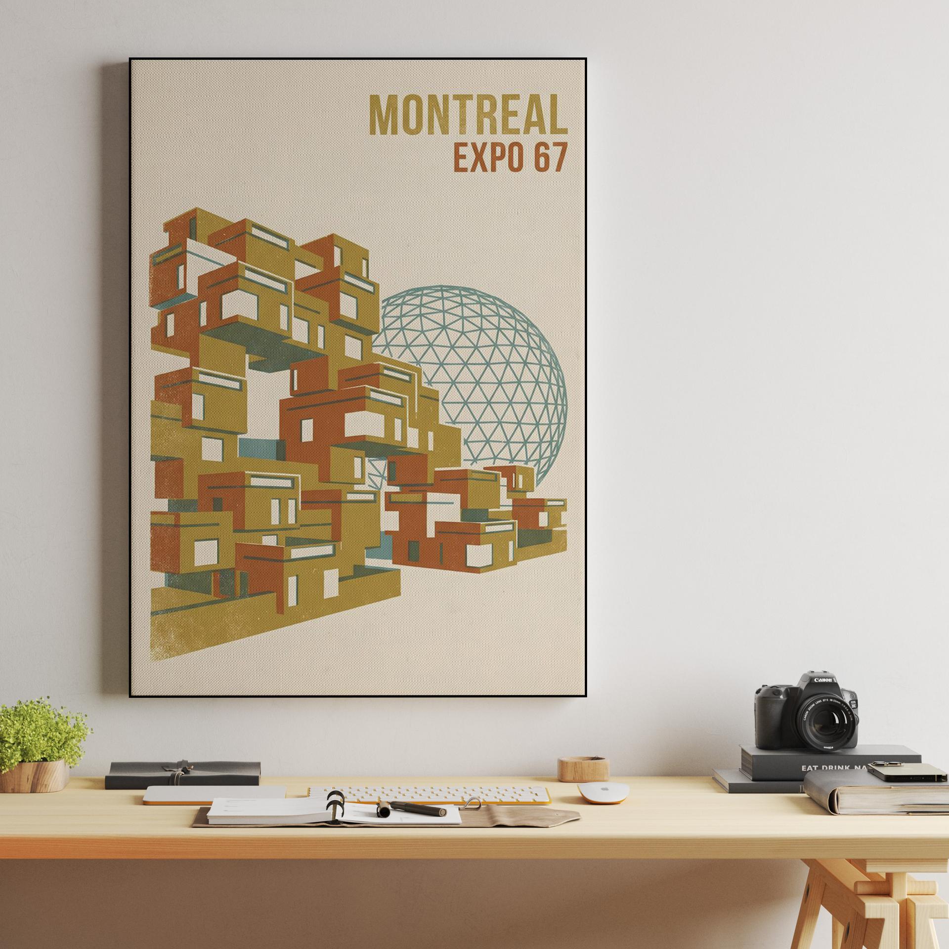 Montreal Expo 67: Habitat & Biosphere Retro Poster