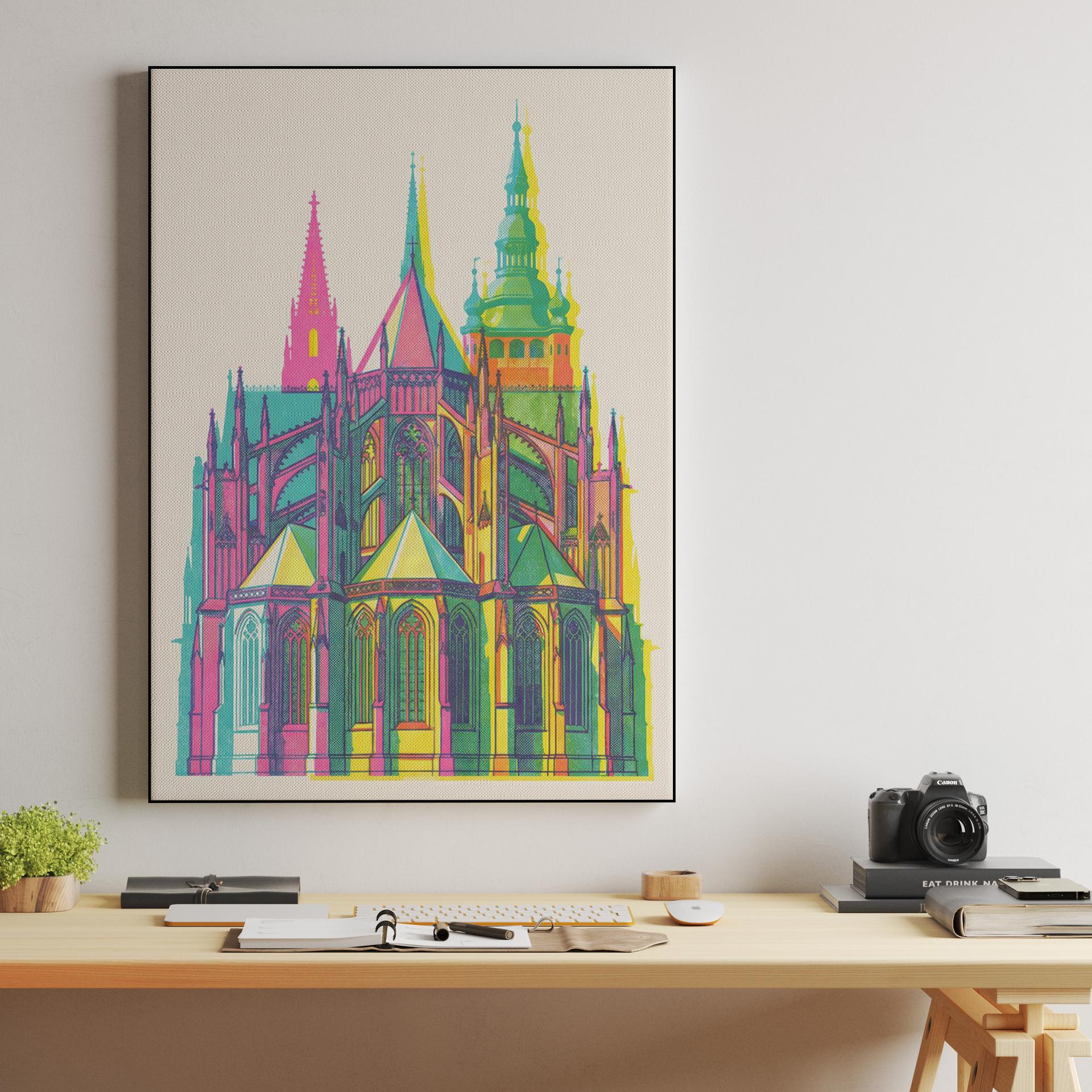 St. Vitus Cathedral Halftone Pop Art