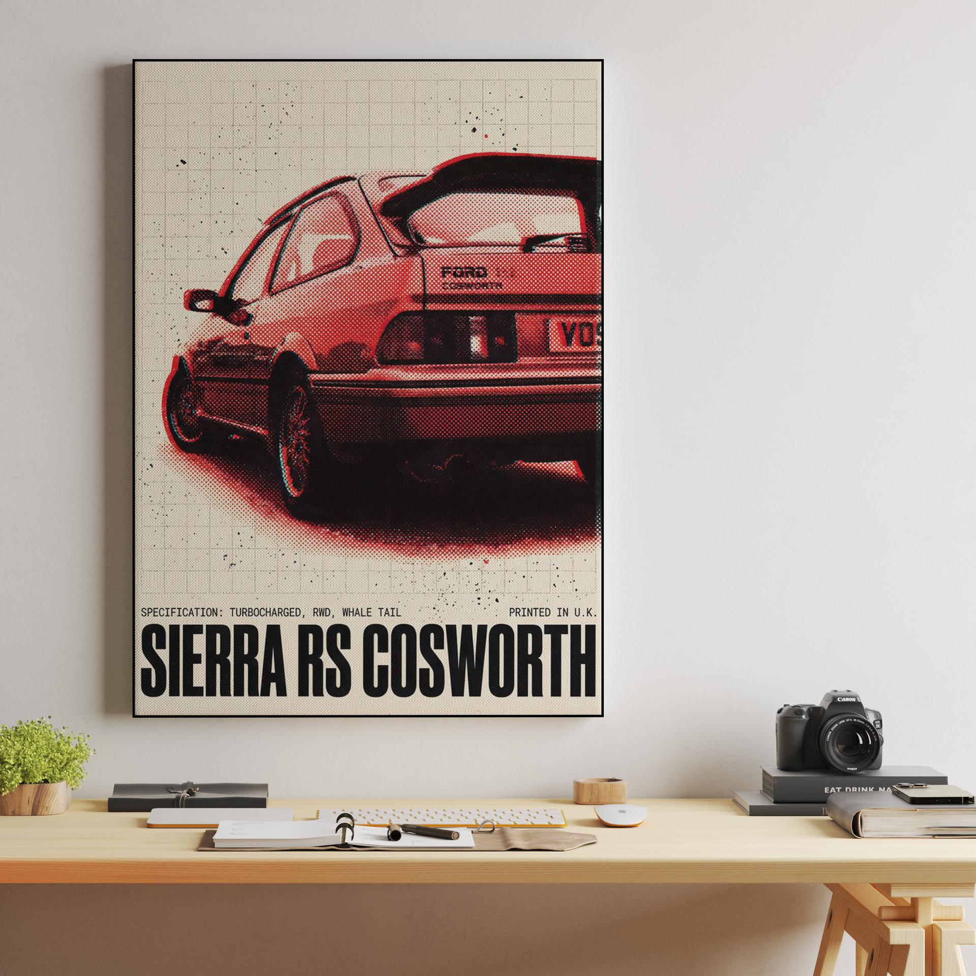 Ford Sierra RS Cosworth Halftone Technical Poster