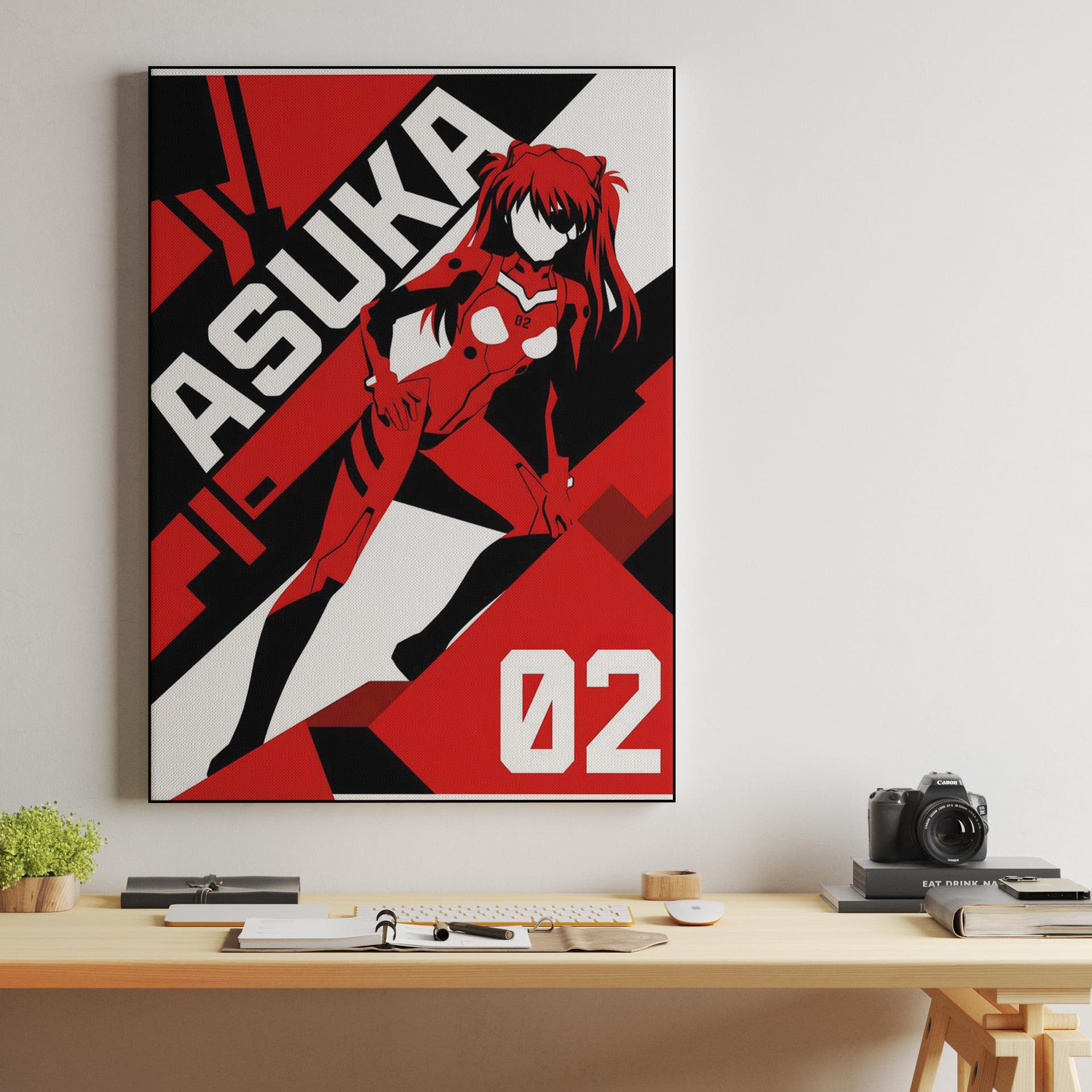 Asuka 02: Minimalist Red Silhouette