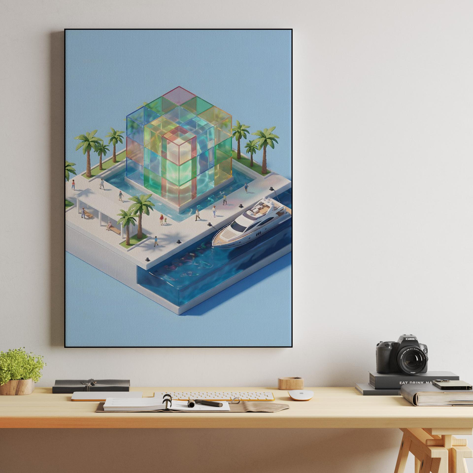 El Cubo: Centre Pompidou Málaga Isometric Diorama