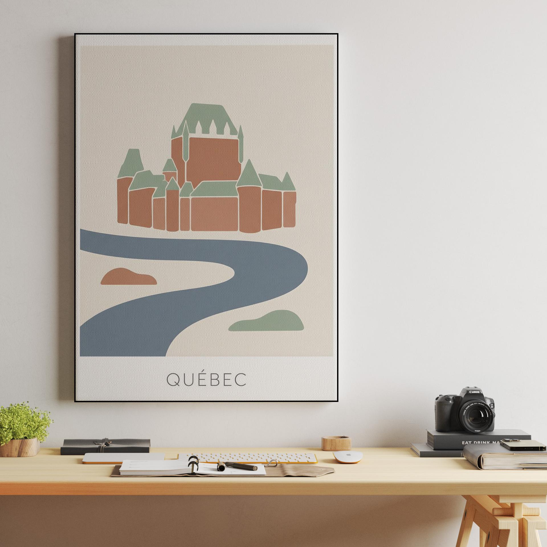 Minimalist Quebec City: Le Château Frontenac Flat Art
