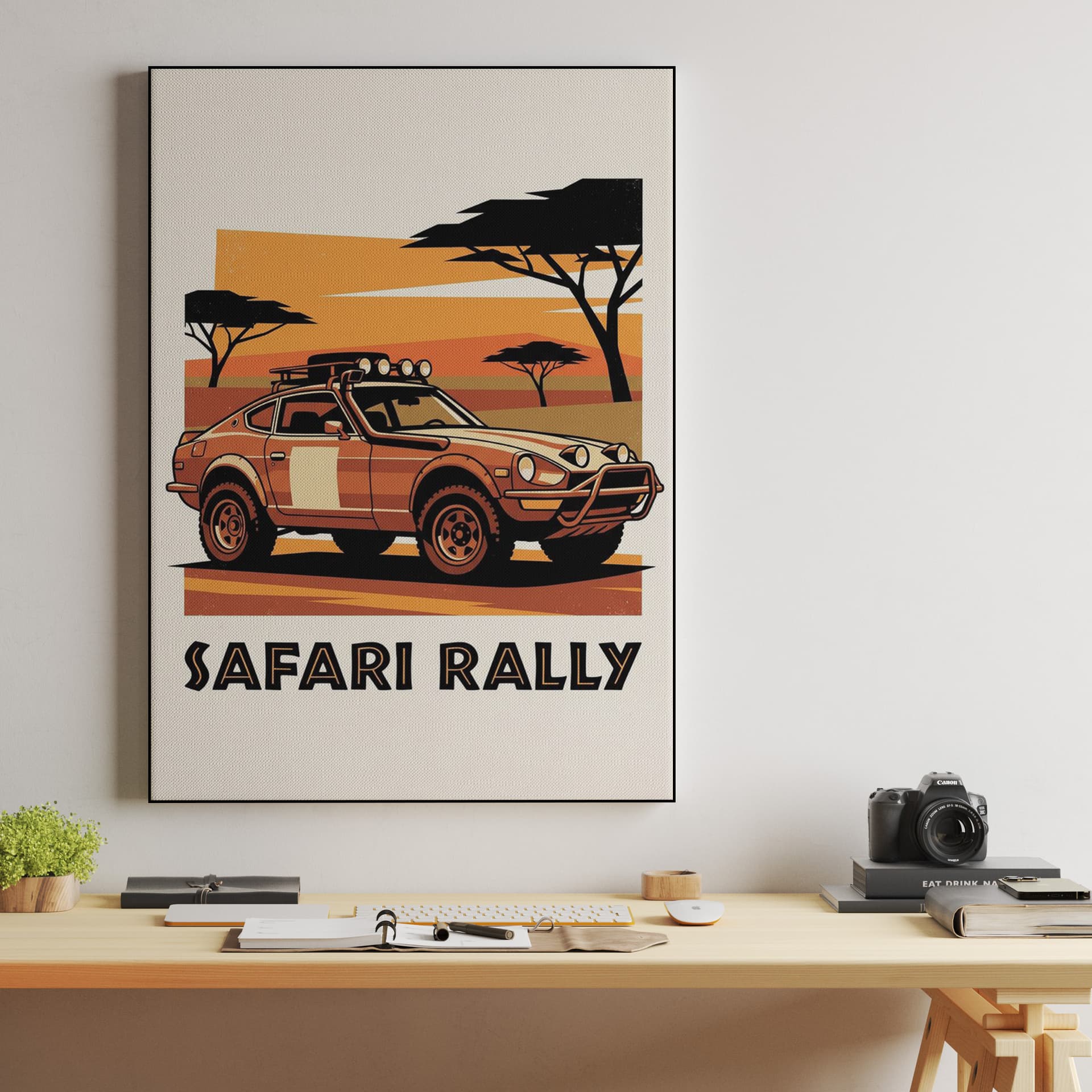 Datsun 240Z Safari Rally Savanna Sunset Poster