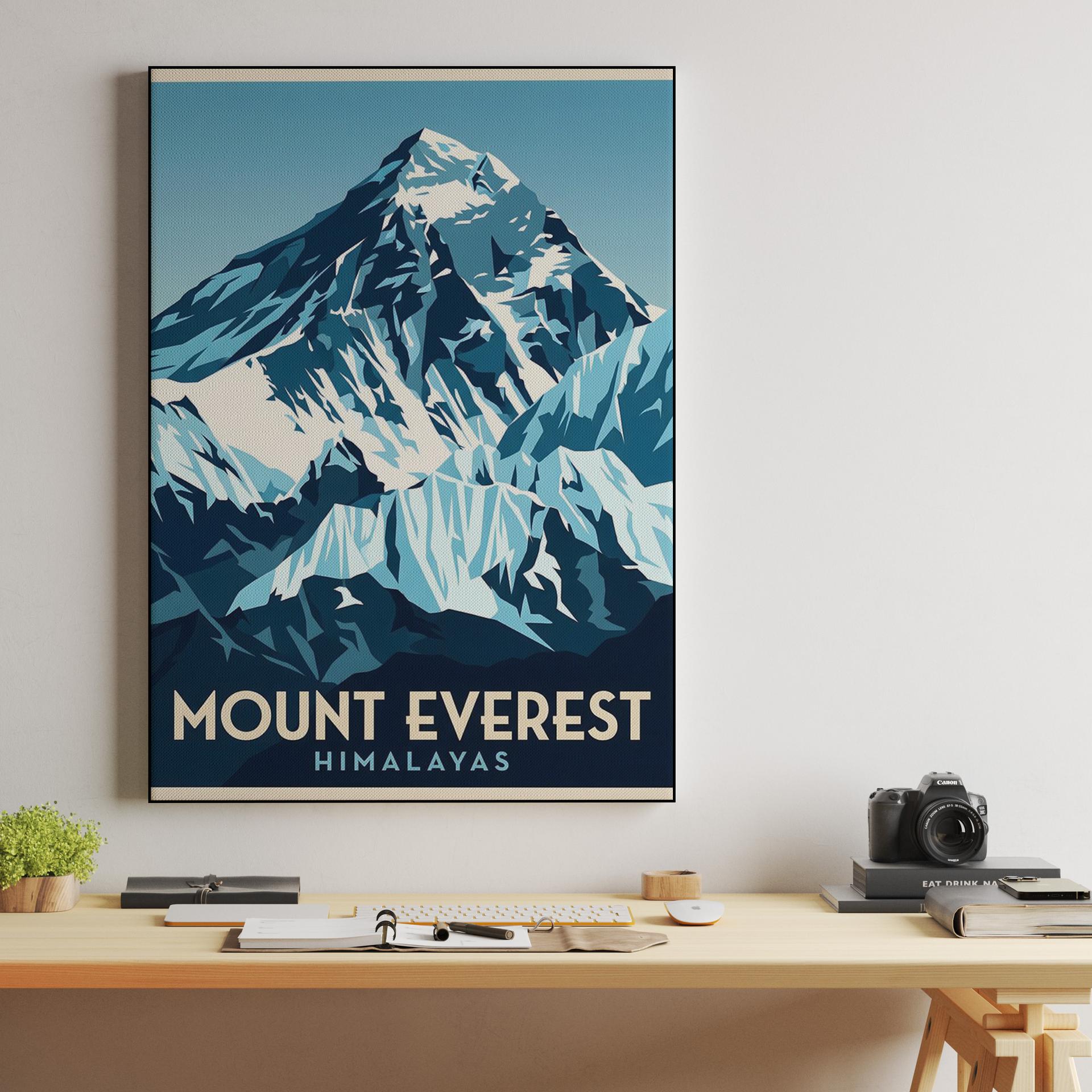 Mount Everest Himalayas Vintage Travel Poster