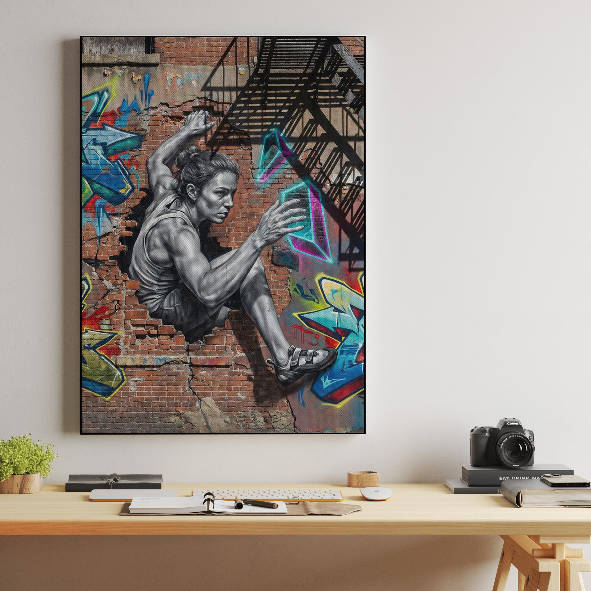 Urban Ascent: The Neon Crag Mural