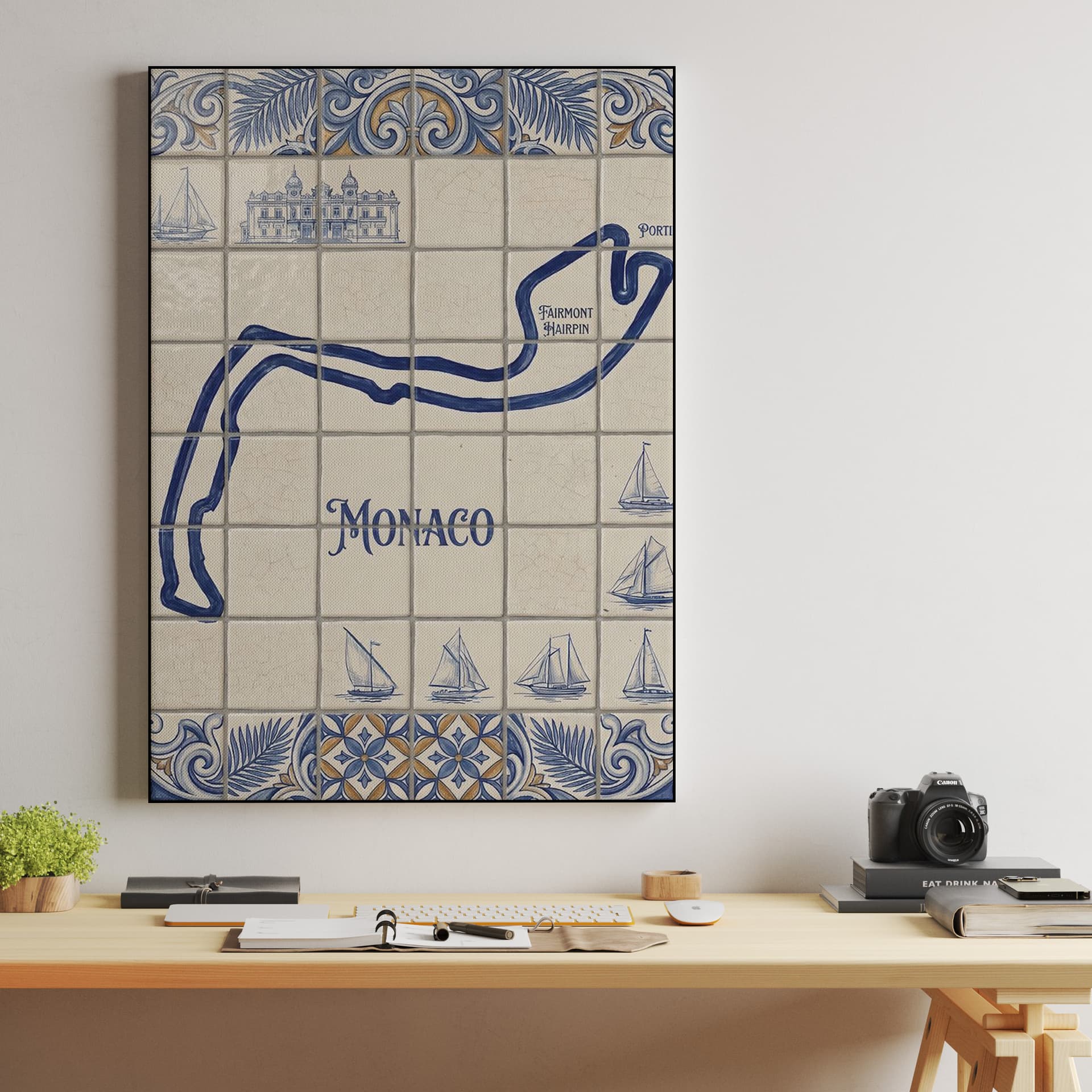 Monaco Grand Prix Azulejo Tile Track Map