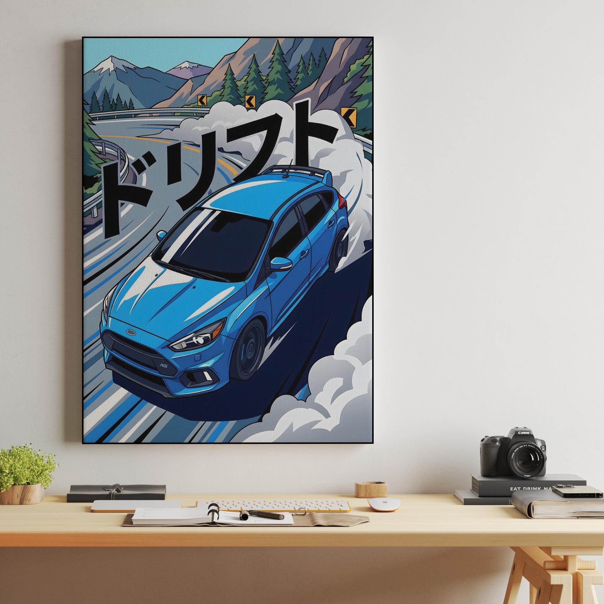Ford Focus RS Anime Drift Mountain Pass
