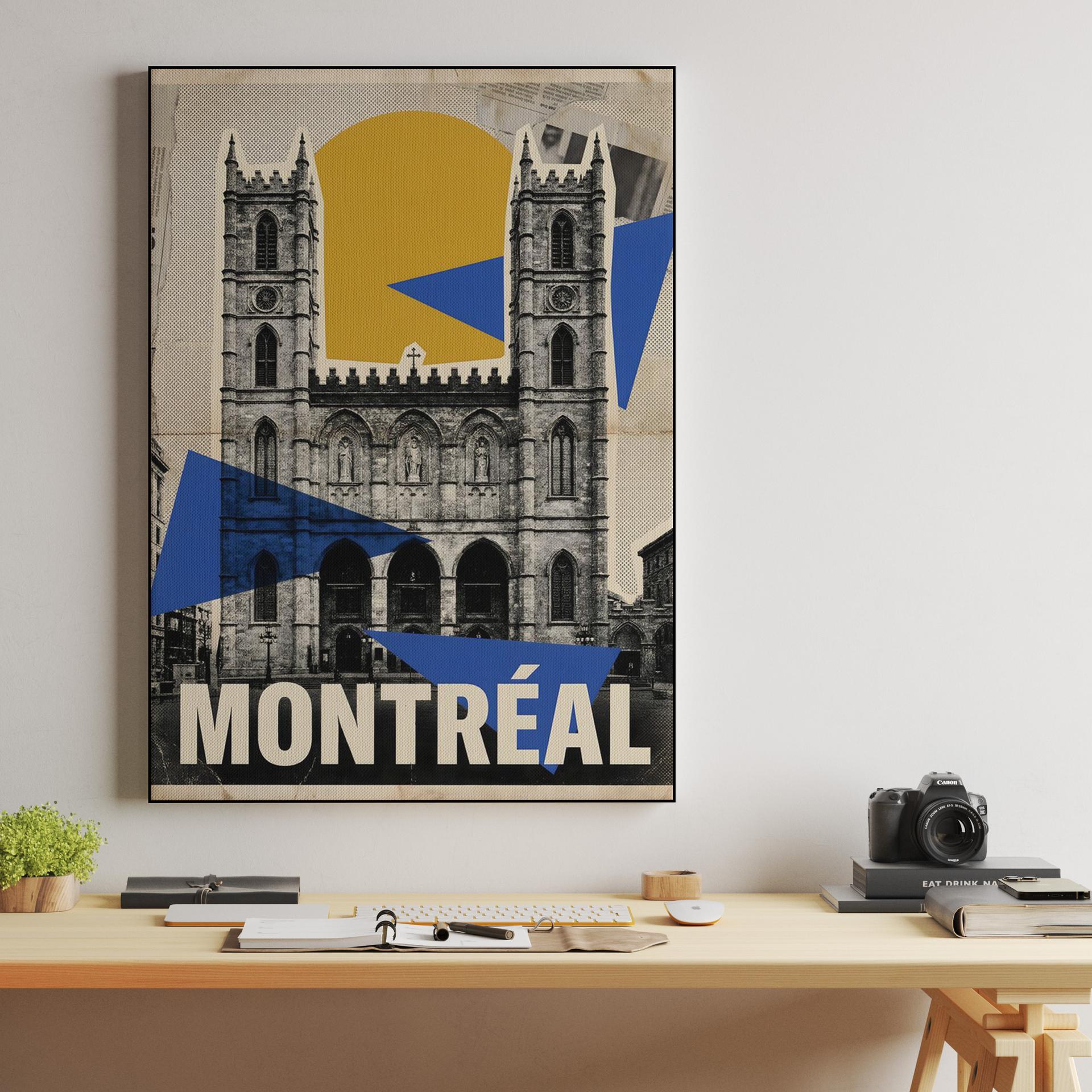 Montreal Notre-Dame Basilica Retro Collage