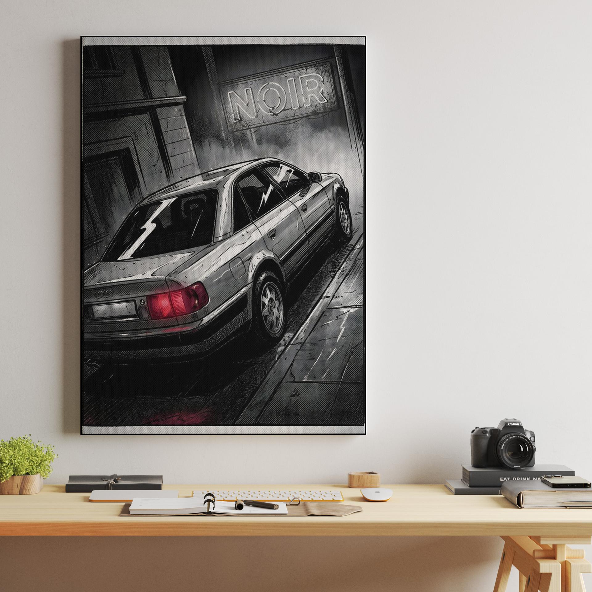 Audi 100 Noir: Gritty Urban Comic Art