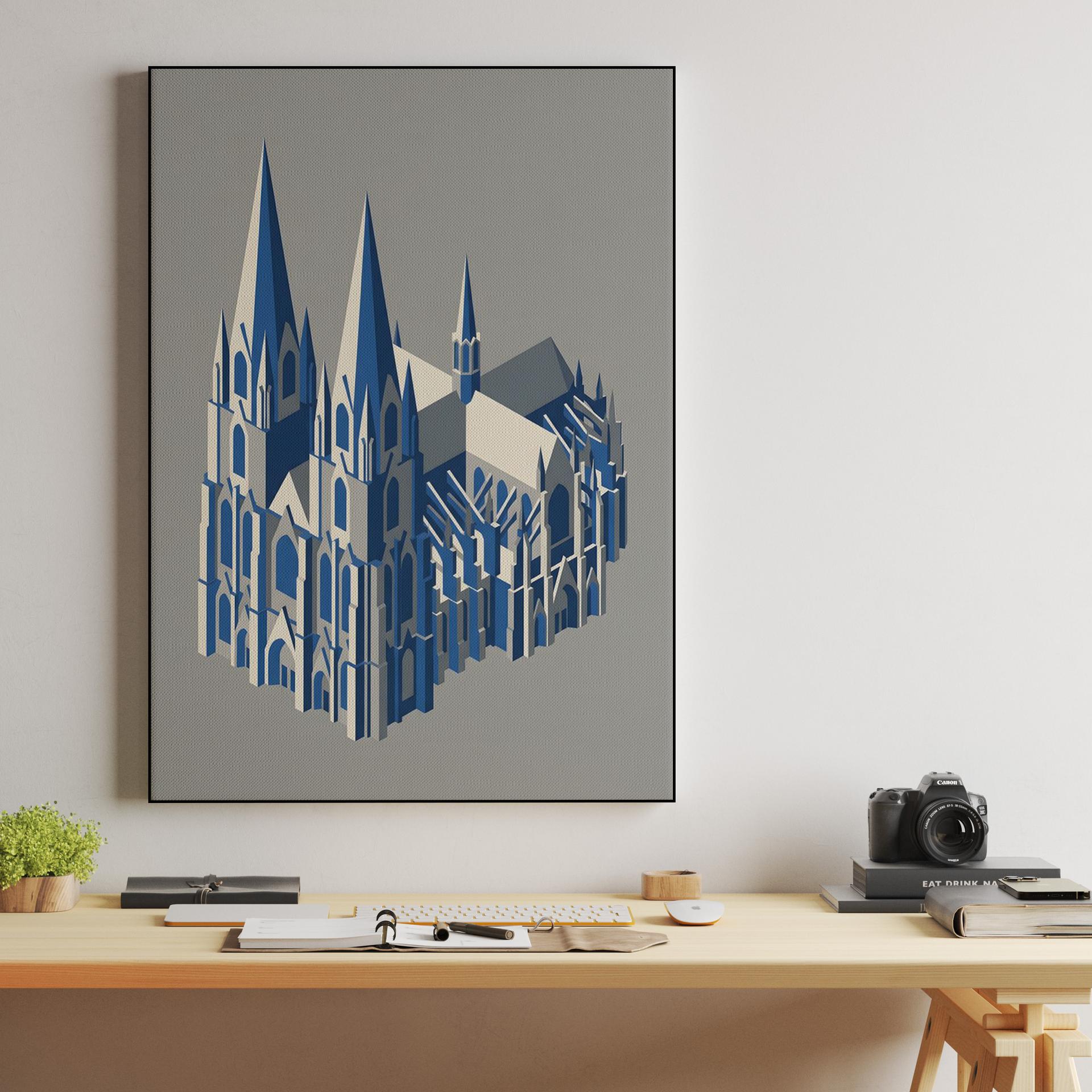 Cologne Cathedral Isometric Minimalist