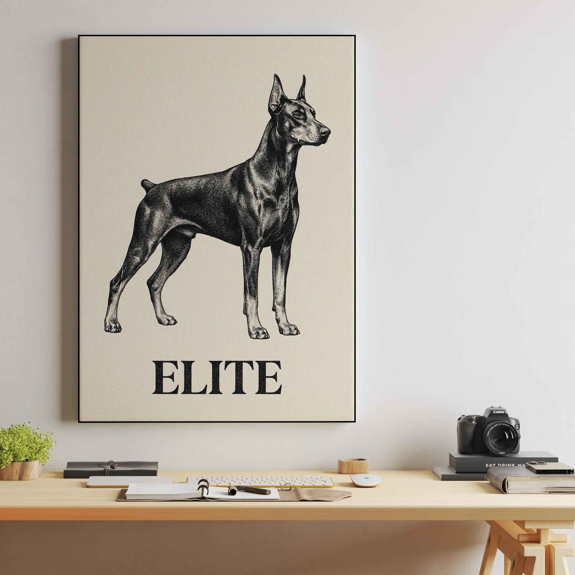 Elite Doberman: Vintage Engraving