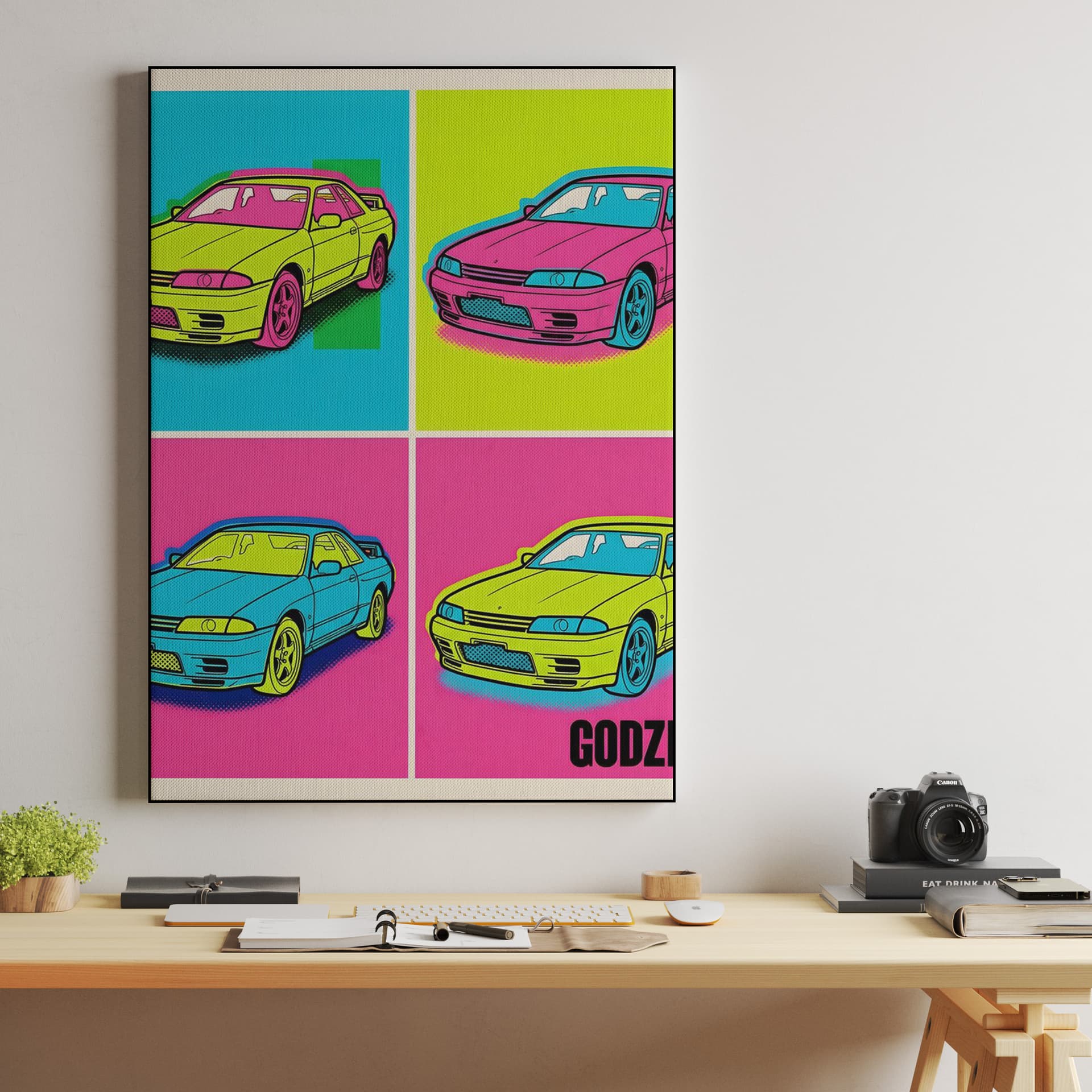 Godzilla Pop Art: Nissan Skyline GT-R R32