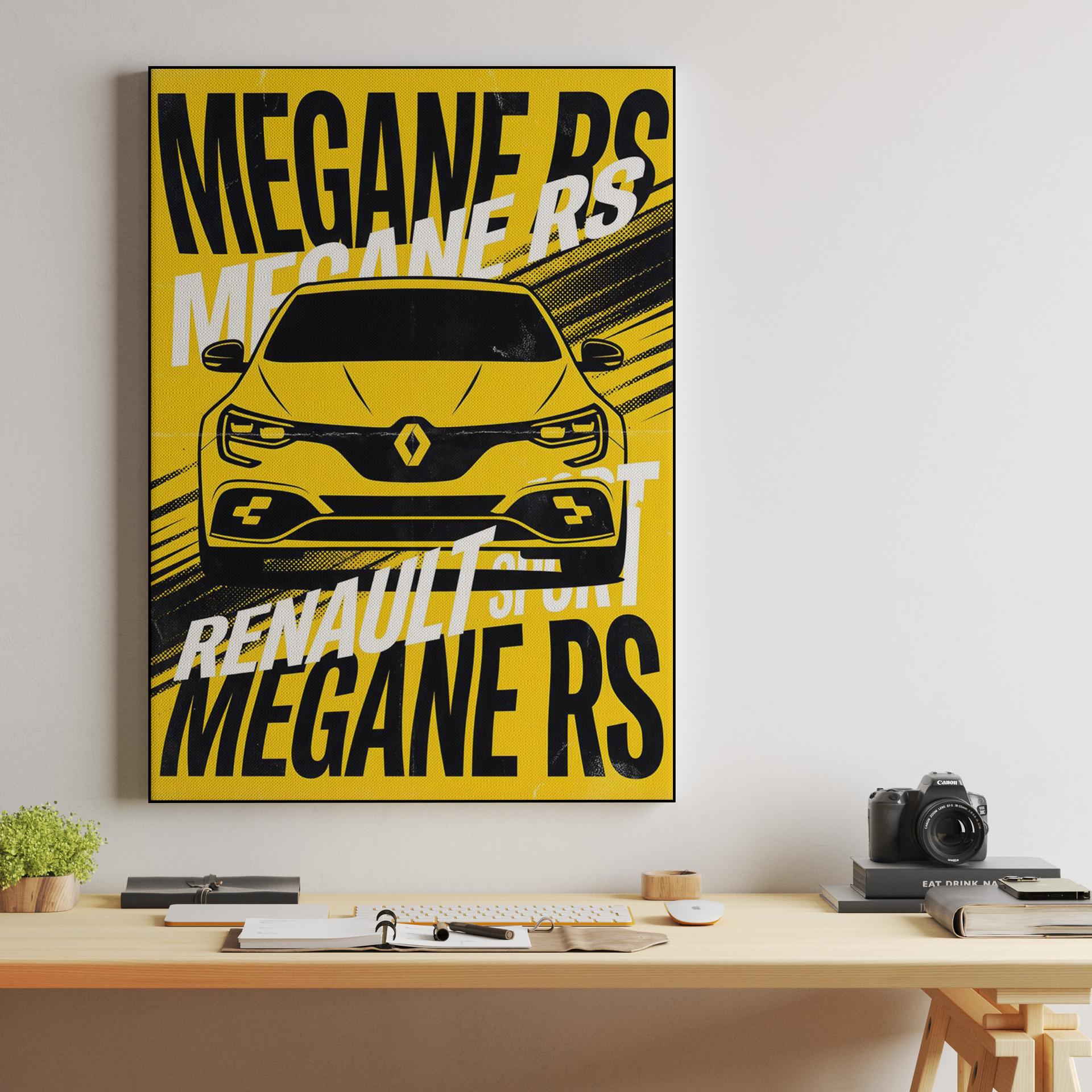 Renault Megane R.S. Yellow Sport Graphic Poster