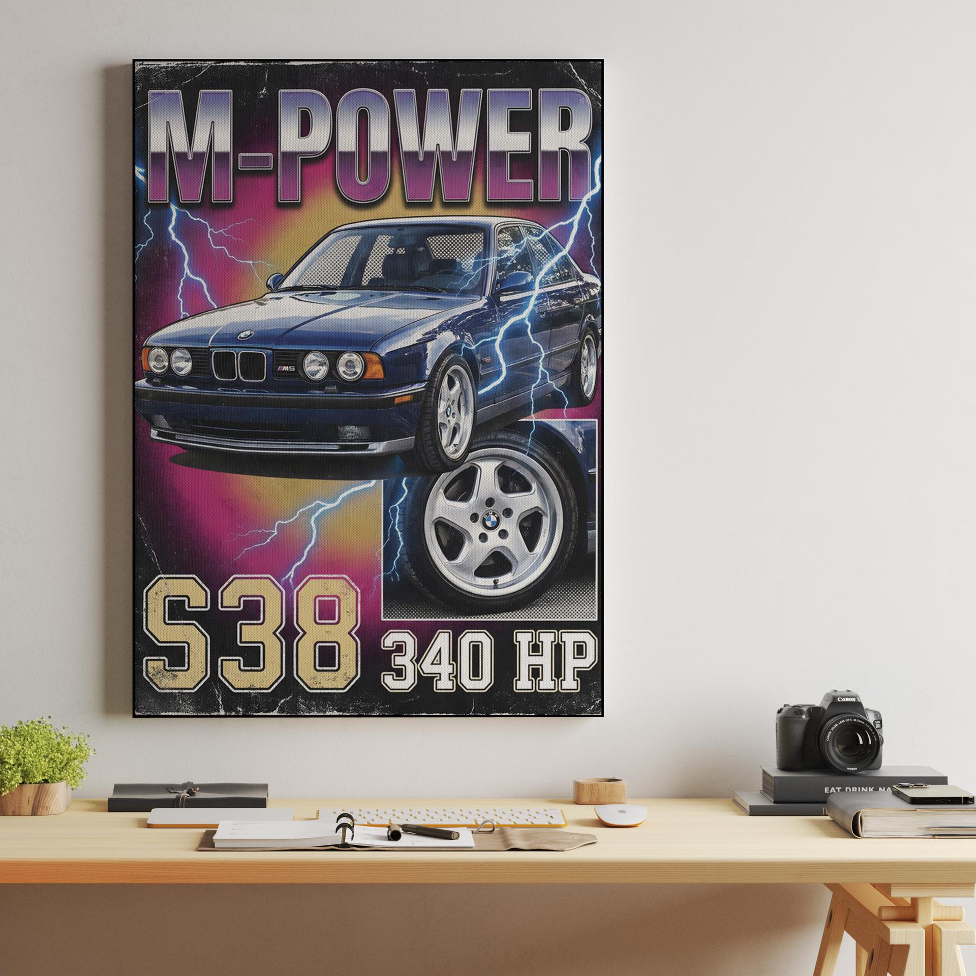 BMW M5 E34: S38 M-Power Lightning Poster