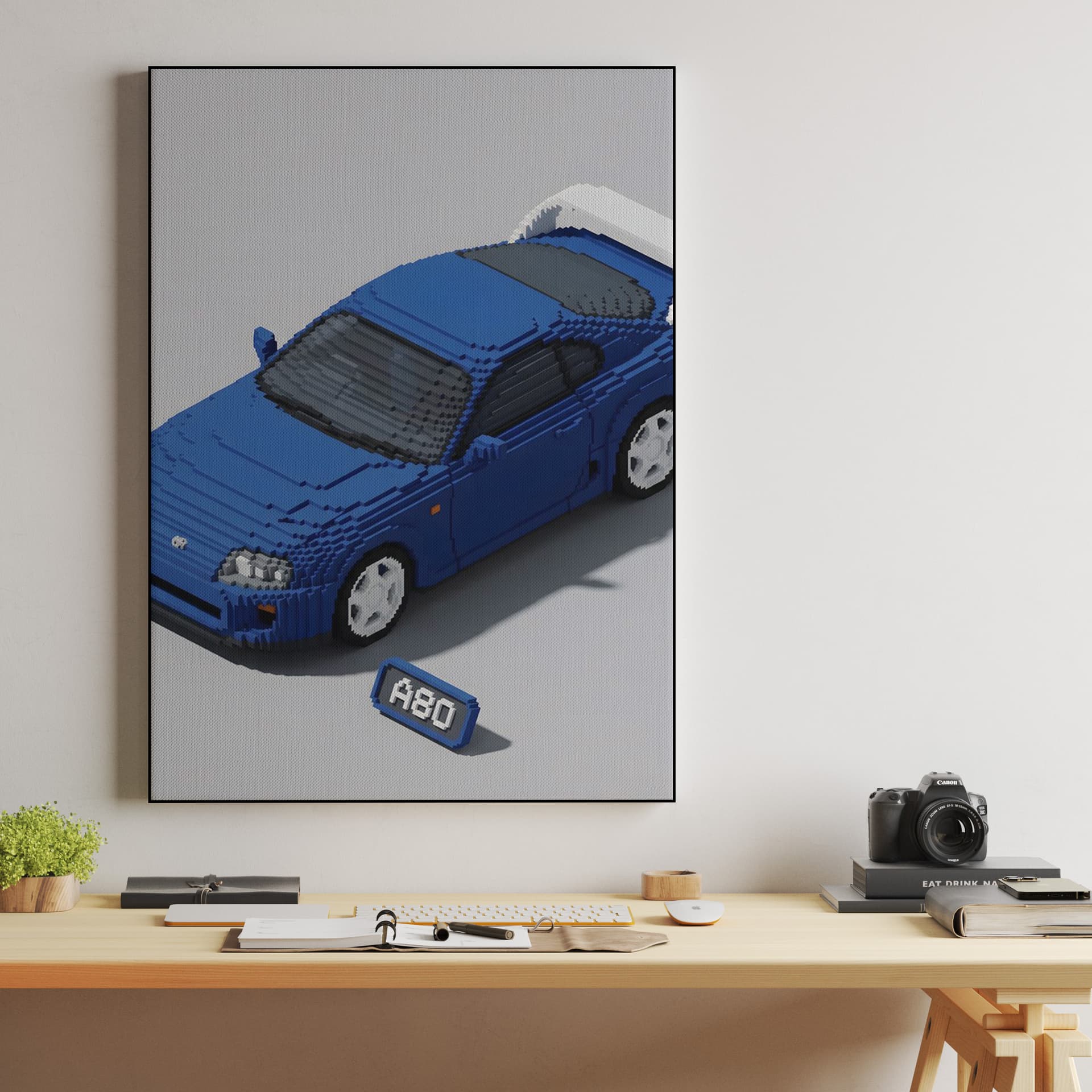 Voxel Legend: Toyota Supra A80 in Blue