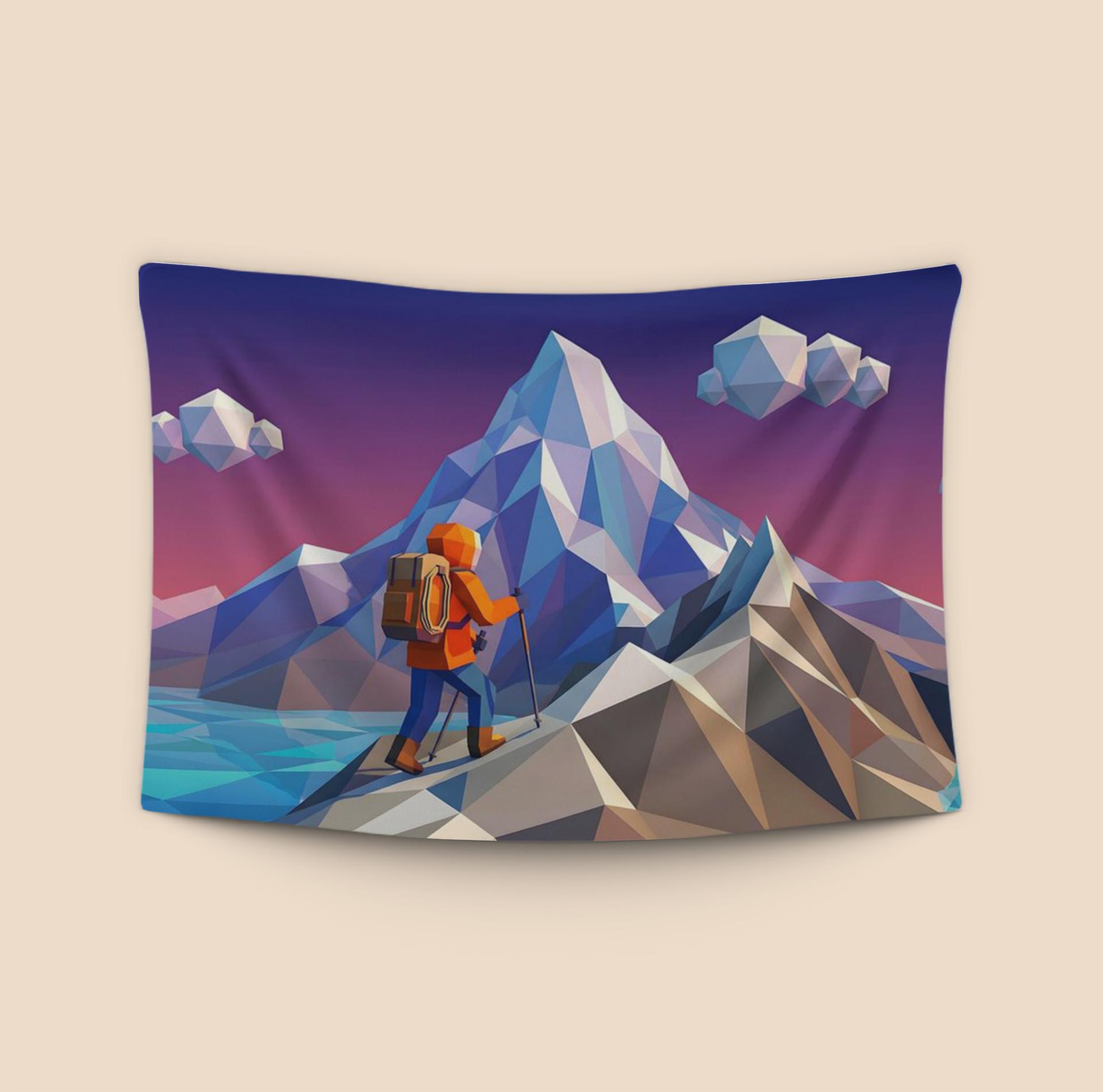 Low Poly Summit: A Geometric Mountain Journey