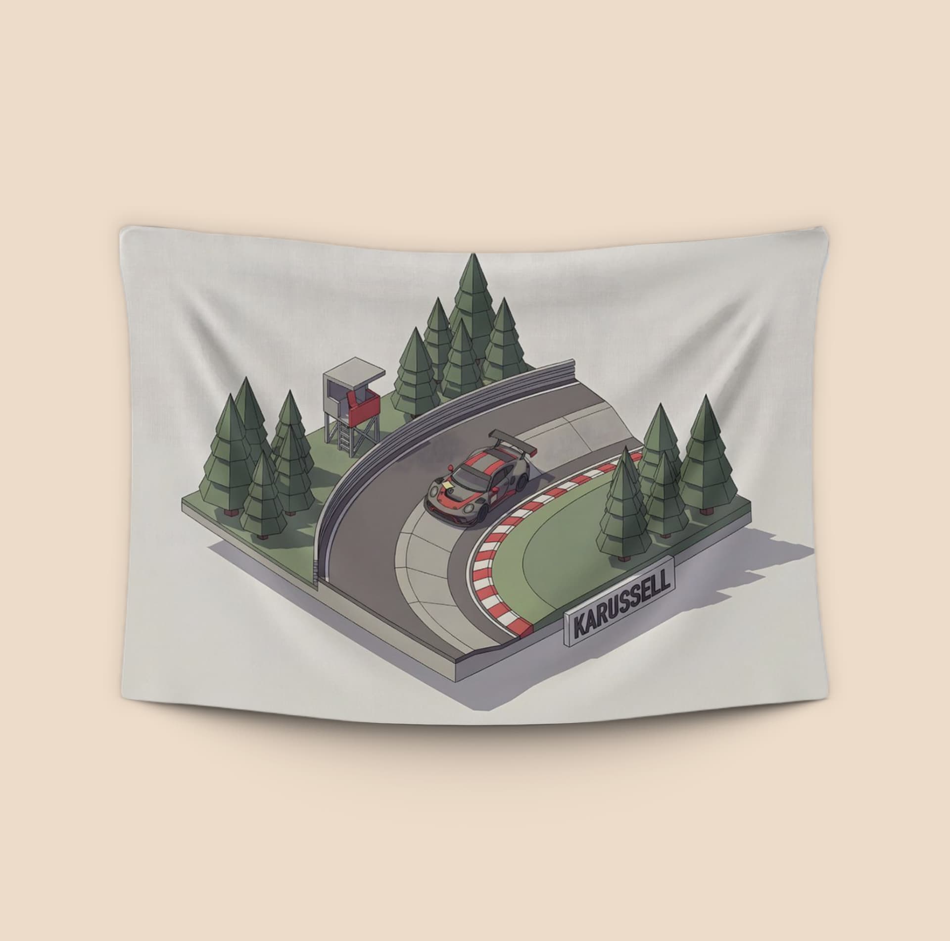 Nürburgring Karussell Porsche GT3 RS Isometric Diorama