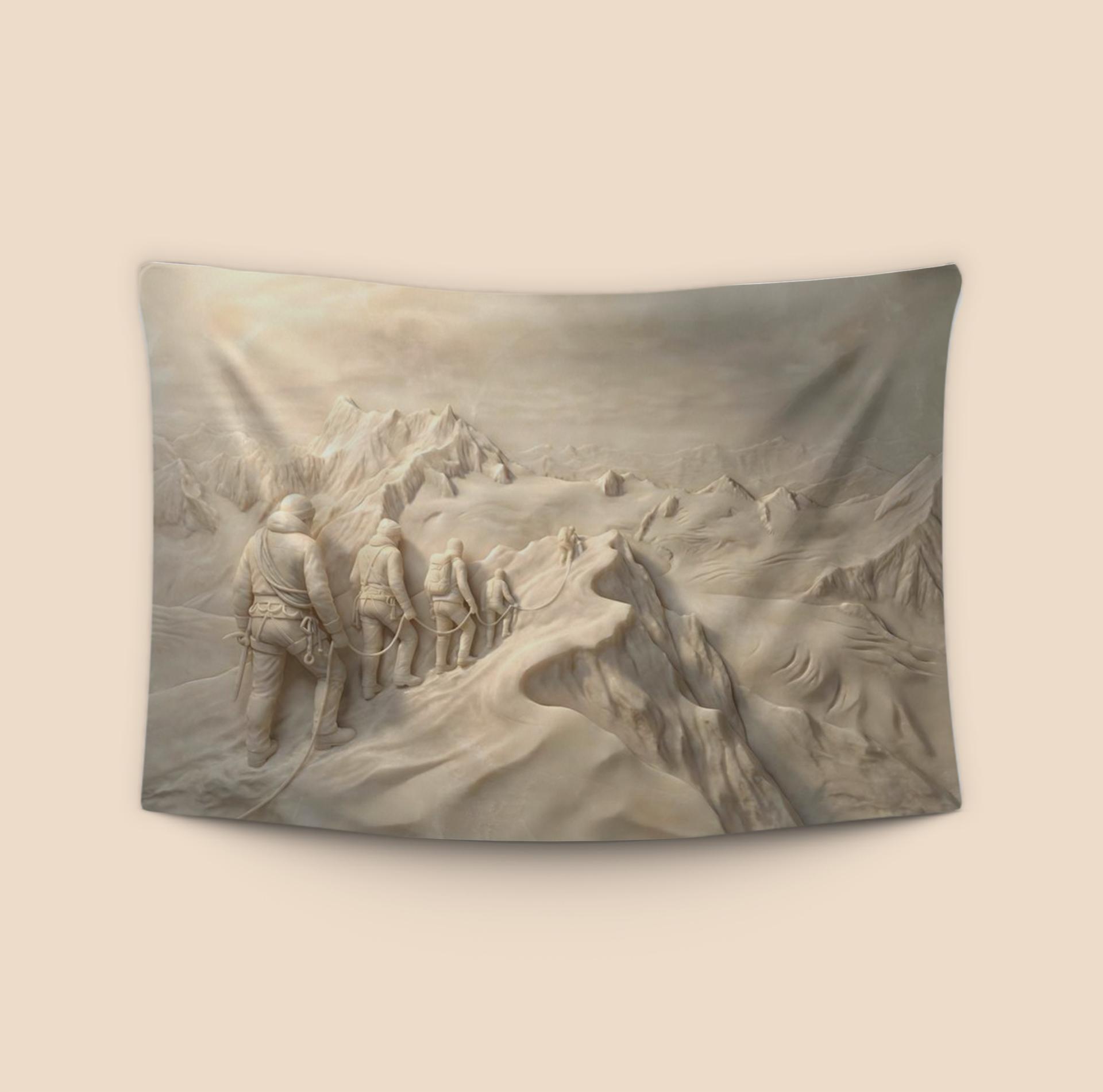 The Ascent of Unity: Marble Relief Mountaineering Art