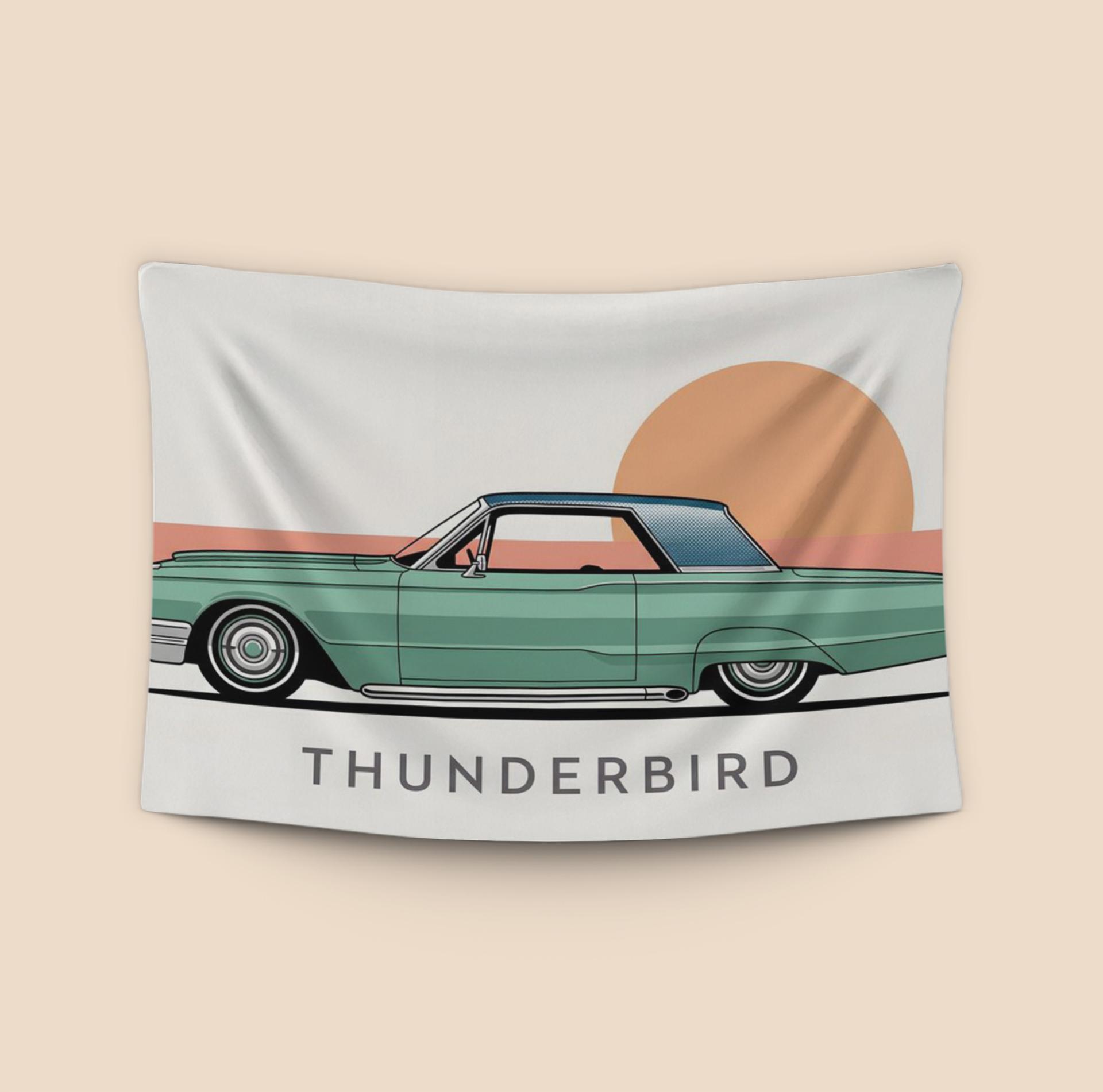 Teal Thunderbird Sunset Profile