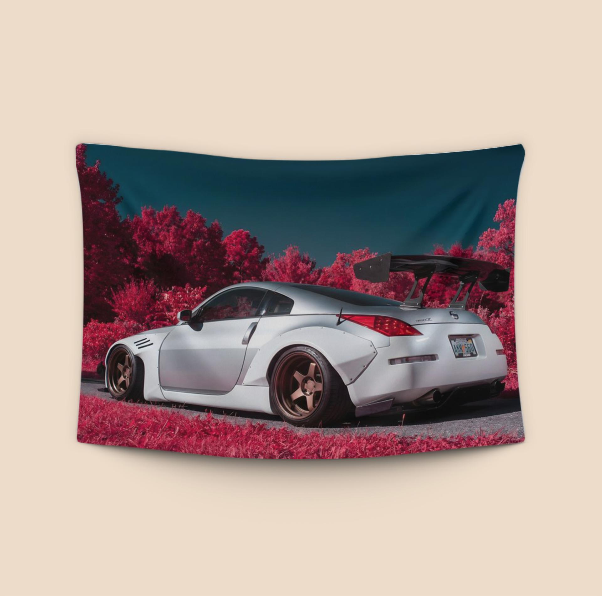 Infrared Zenith: Widebody Nissan Z33 in the Pink Forest