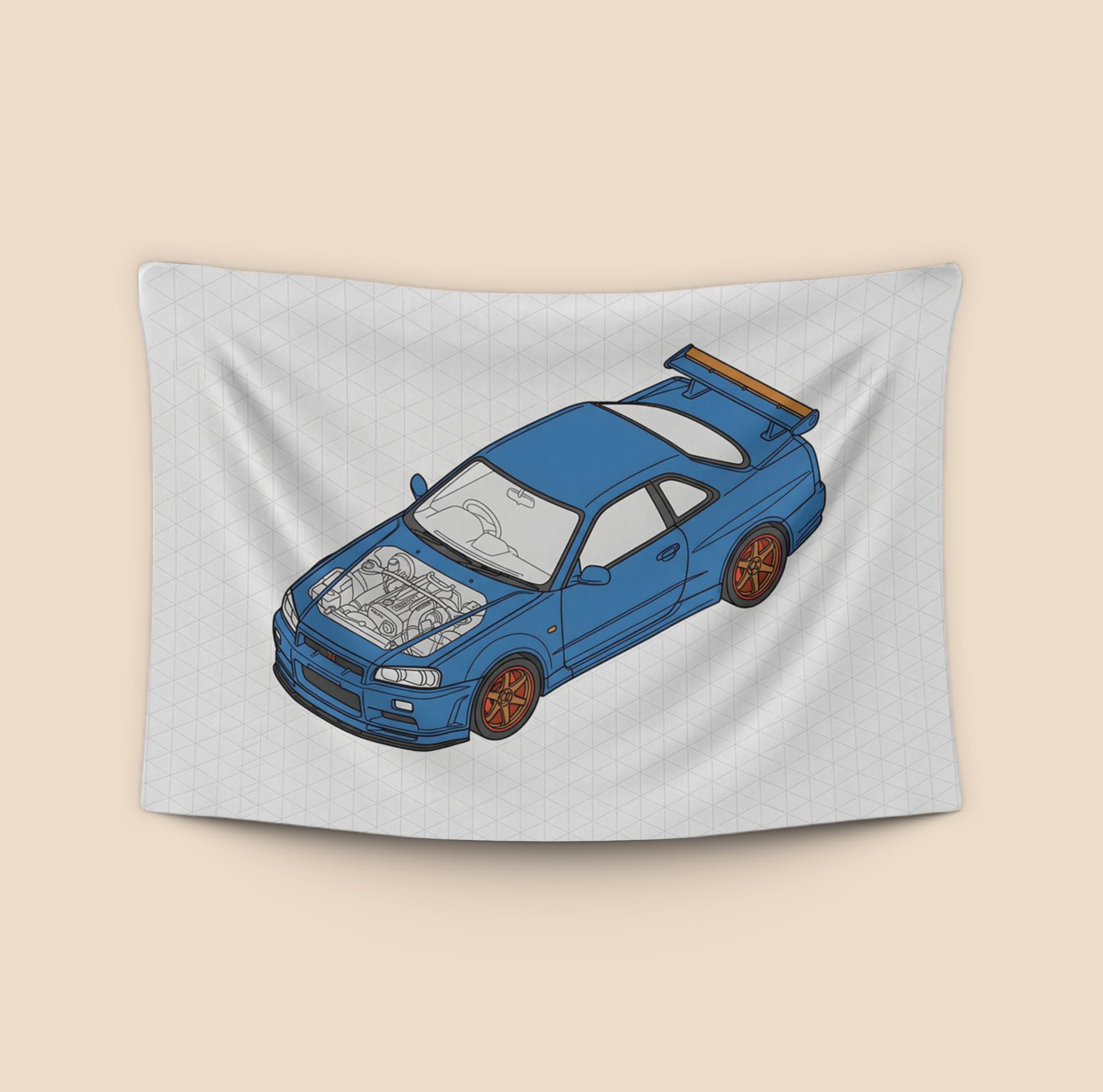 Skyline GT-R R34 Isometric Engine Cutaway