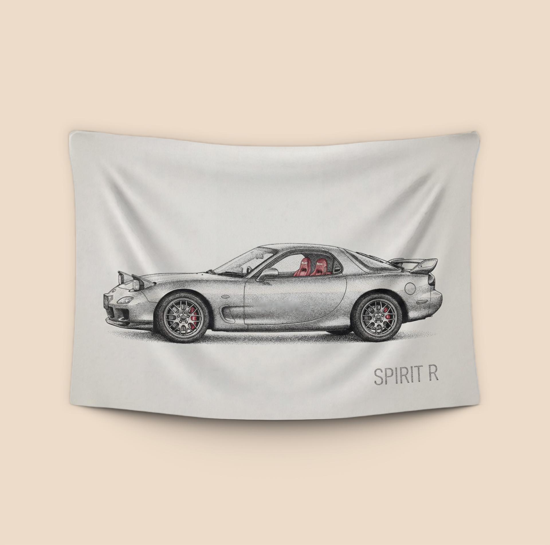 Mazda RX-7 Spirit R Stippling Illustration