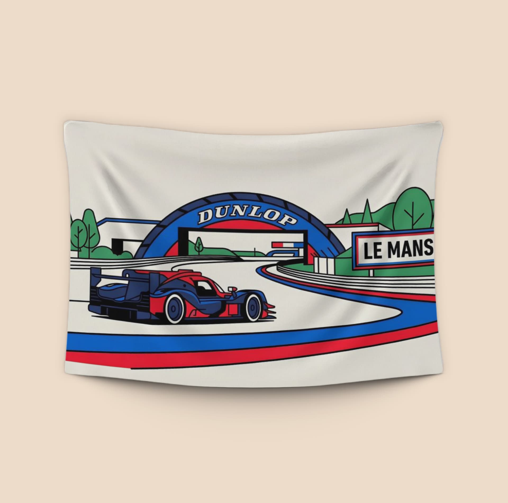 Le Mans Cadillac Hypercar Dunlop Bridge Illustration