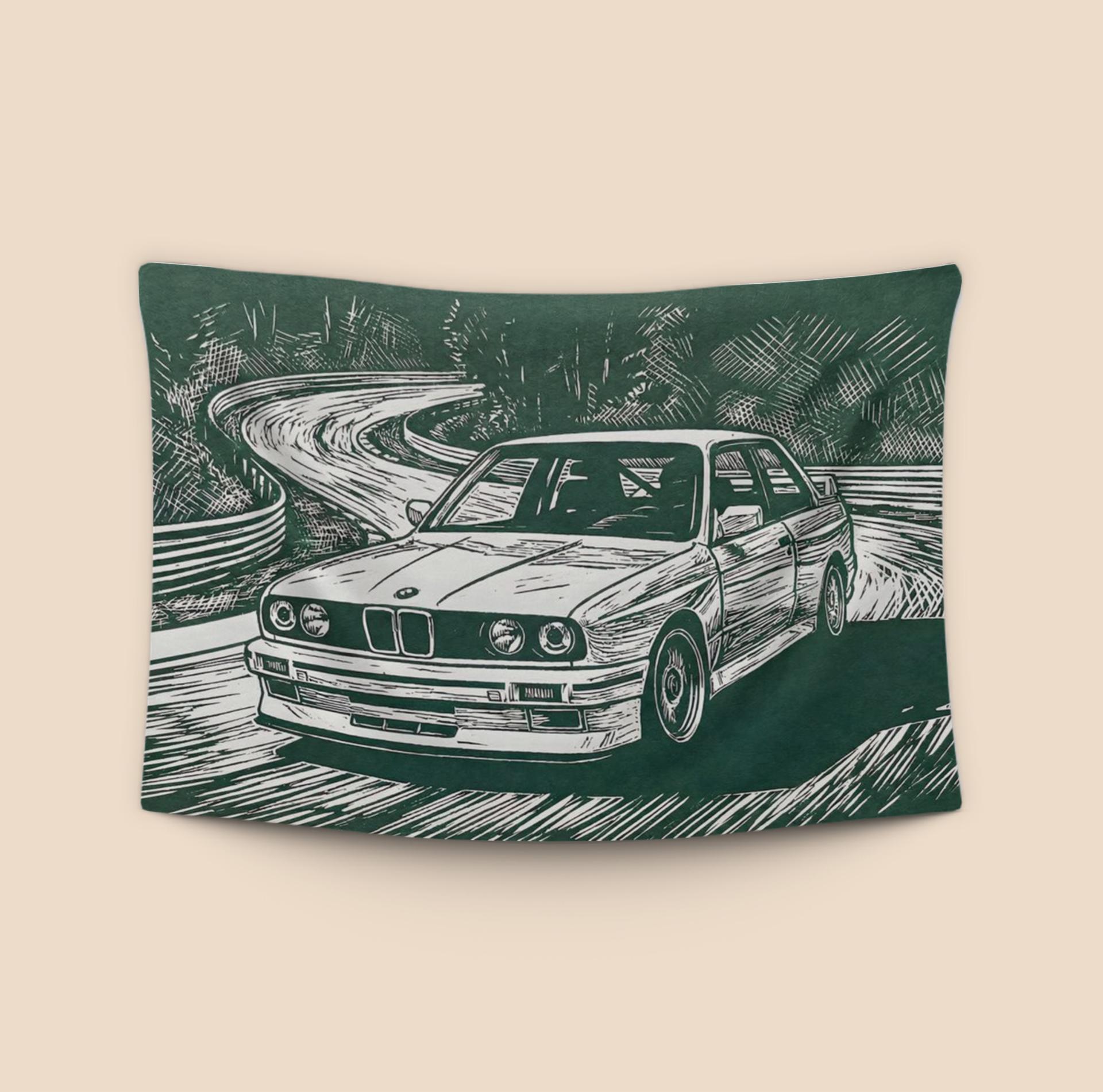 BMW E30 M3: Forest Road Woodcut