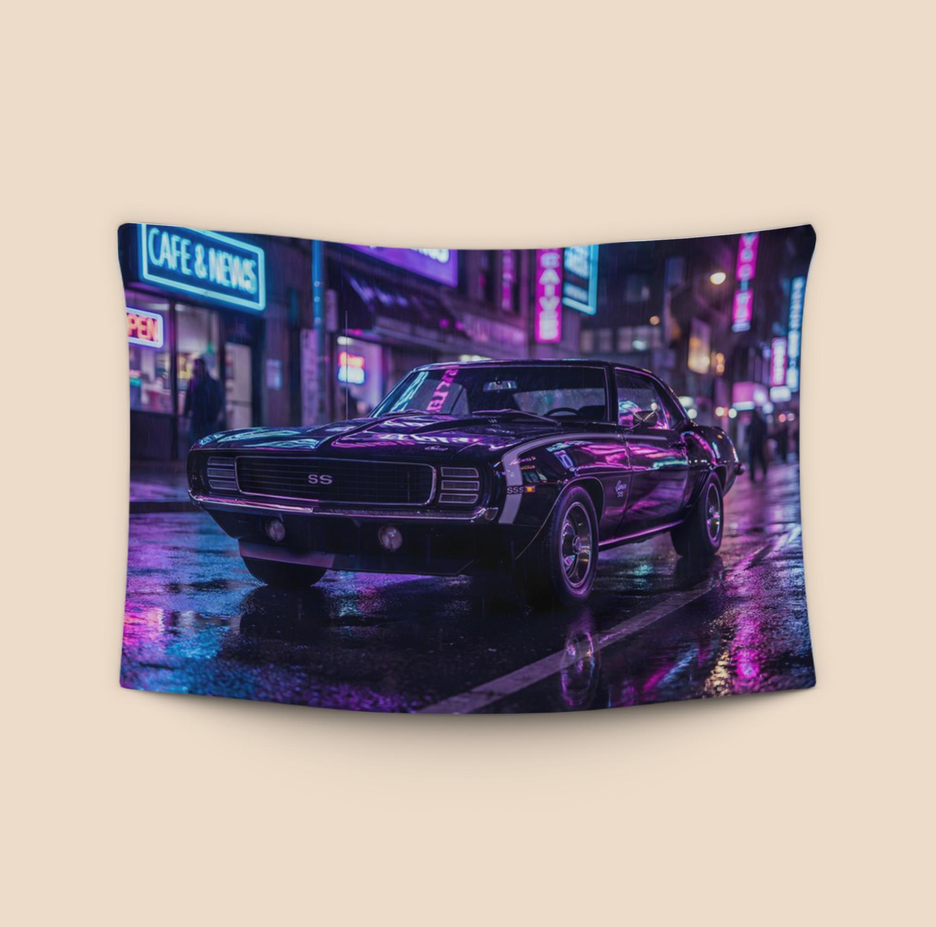 Camaro SS Neon City Rain