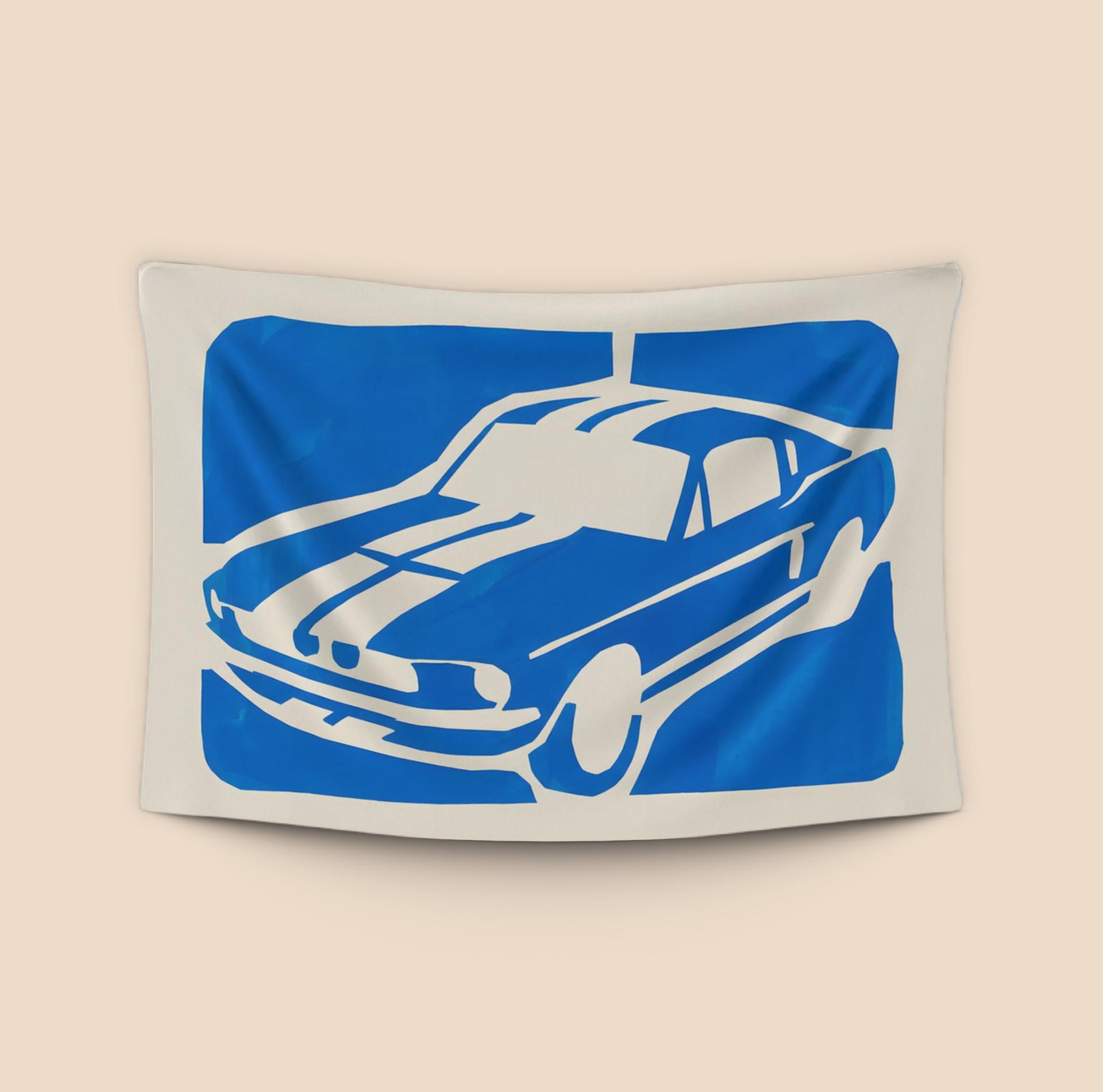Shelby GT500 Blue Cutout Silhouette