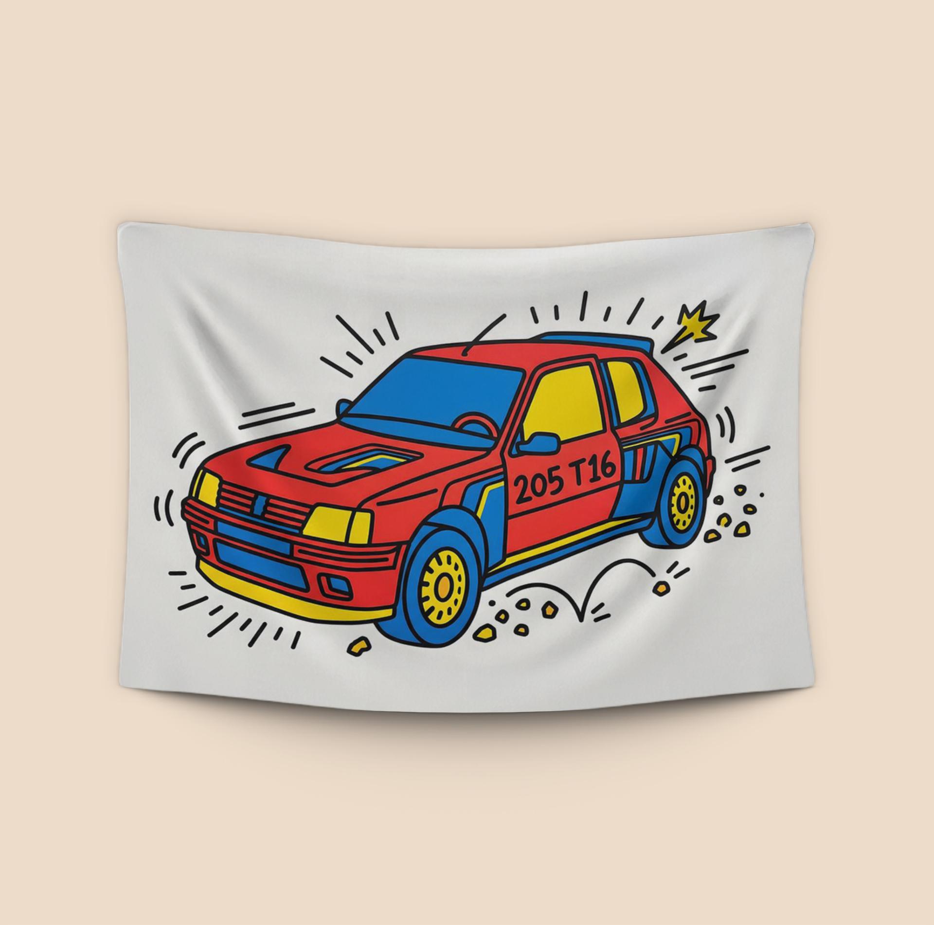 Peugeot 205 T16: Keith Haring Style Rally Art