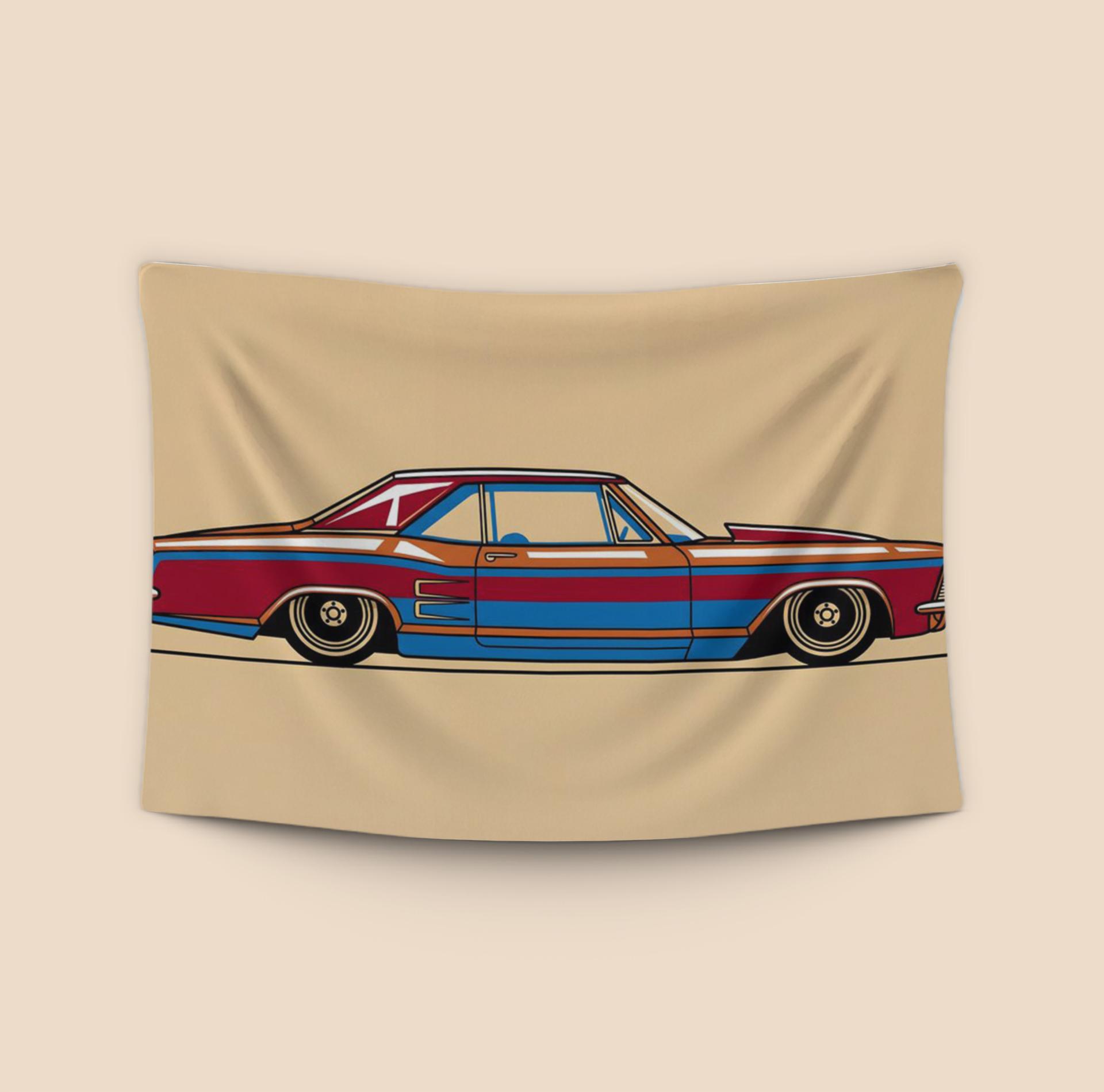 Striped Riviera Lowrider Illustration