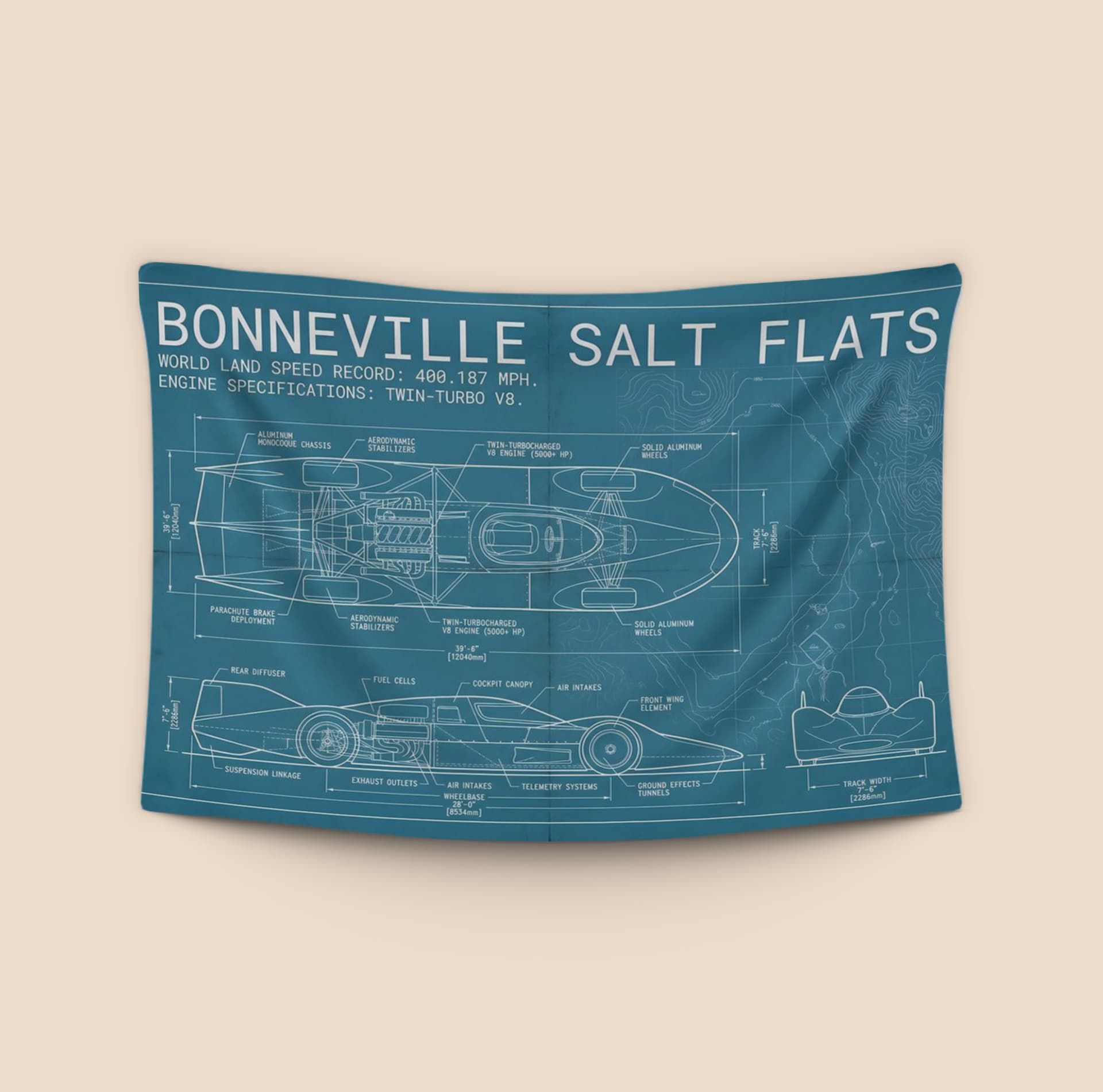 Bonneville 400 MPH Streamliner Engineering Blueprint