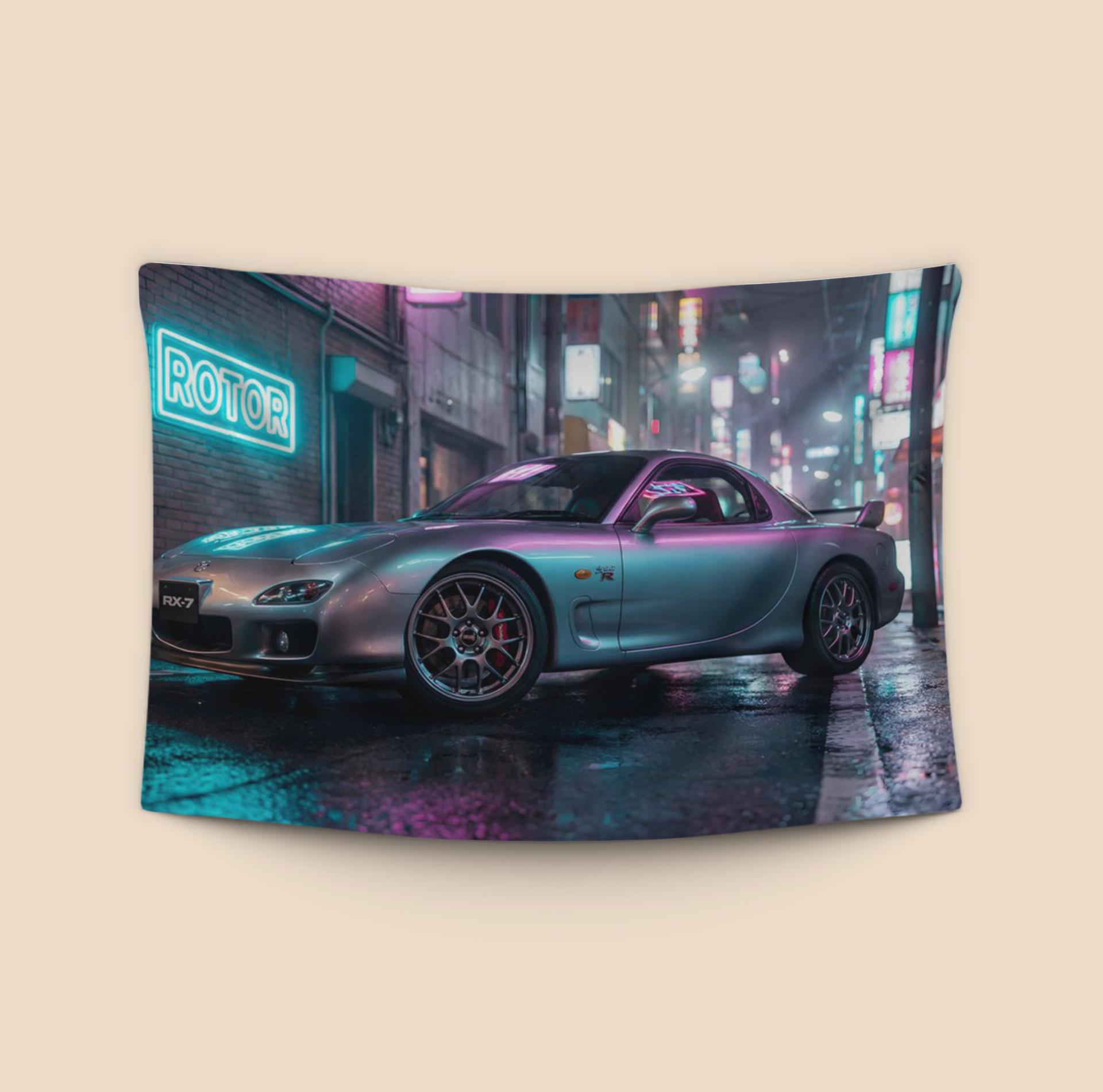Neon Rotor: RX-7 Spirit R in Cyberpunk Tokyo