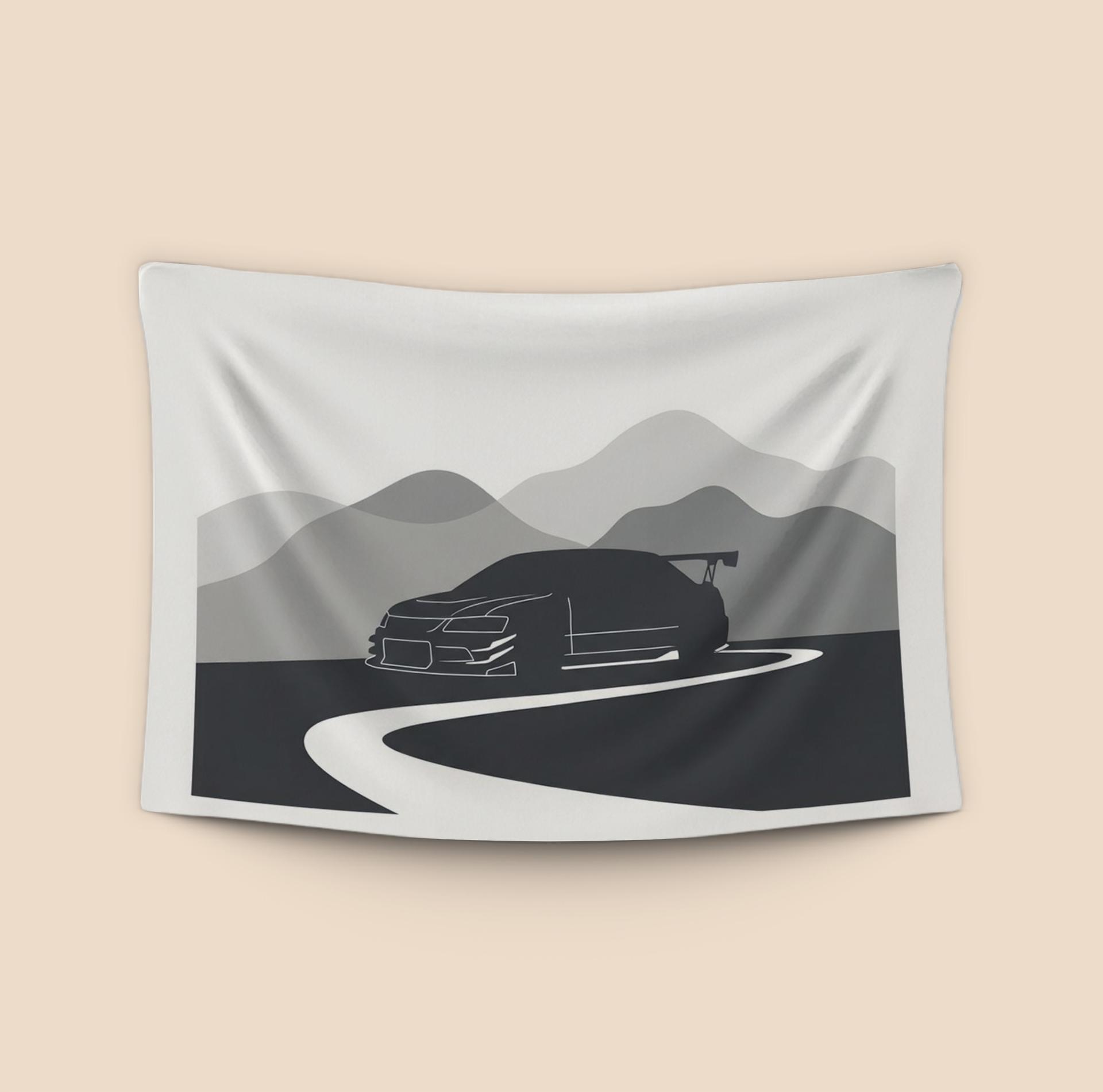 Minimalist Touge: Evolution IX Silhouette