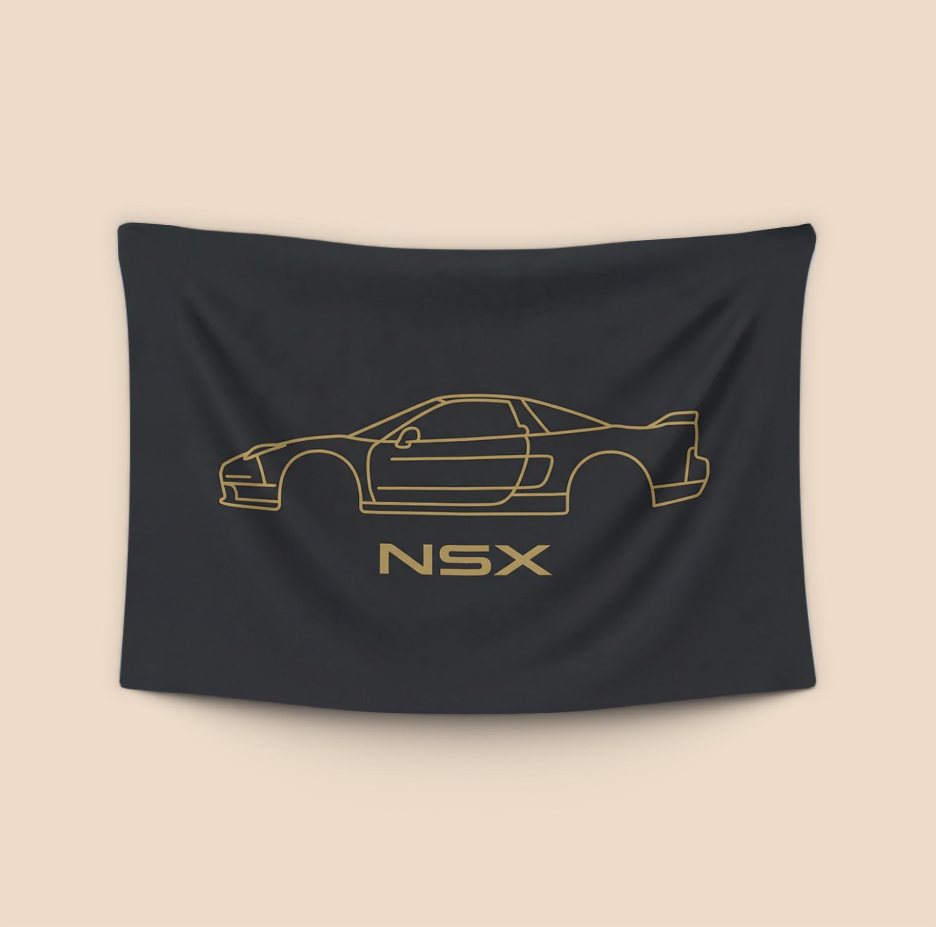Honda NSX Golden Silhouette Line Art