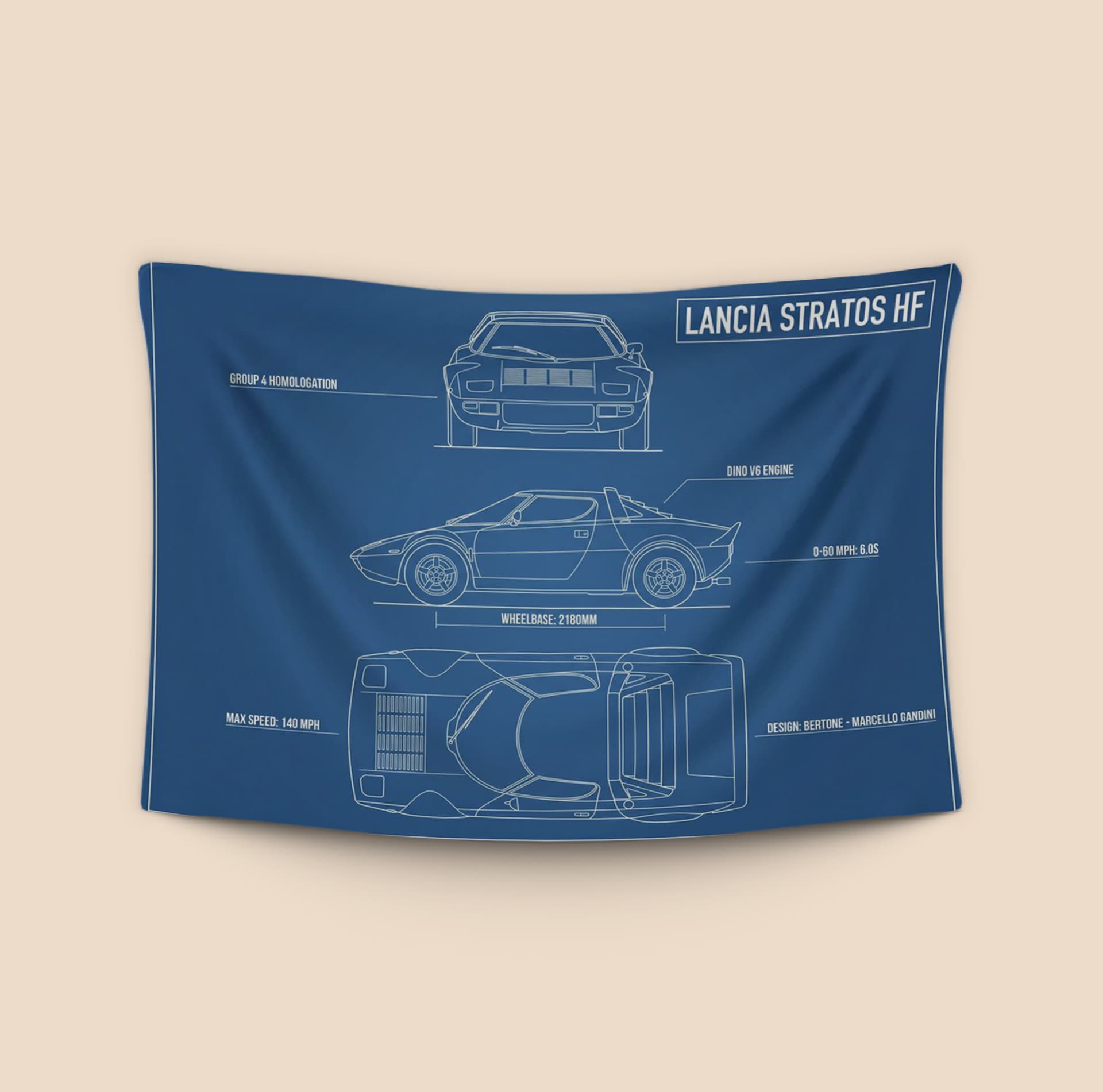Lancia Stratos HF Engineering Blueprint