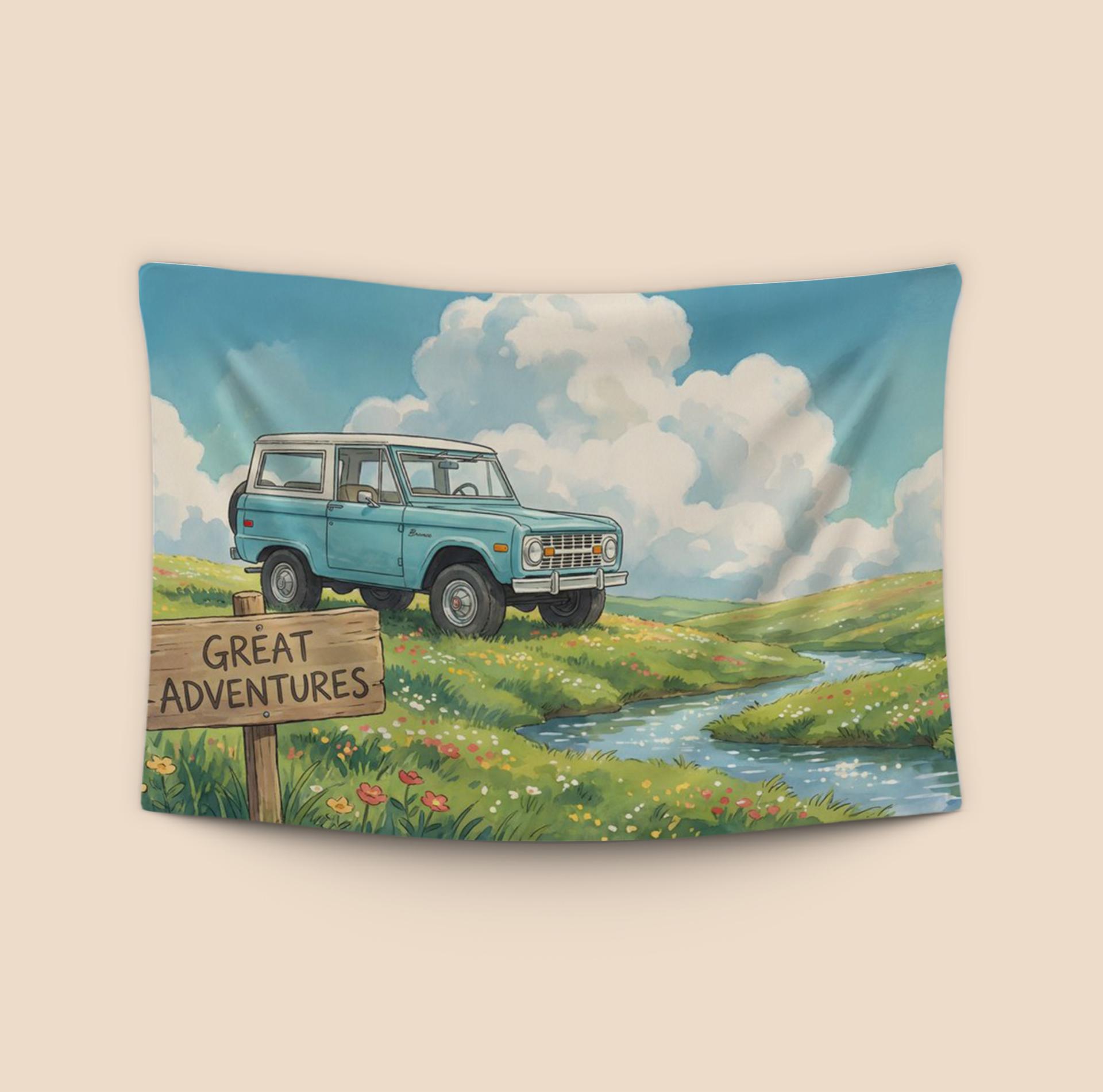 Great Adventures: Whimsical Ford Bronco in the Meadow