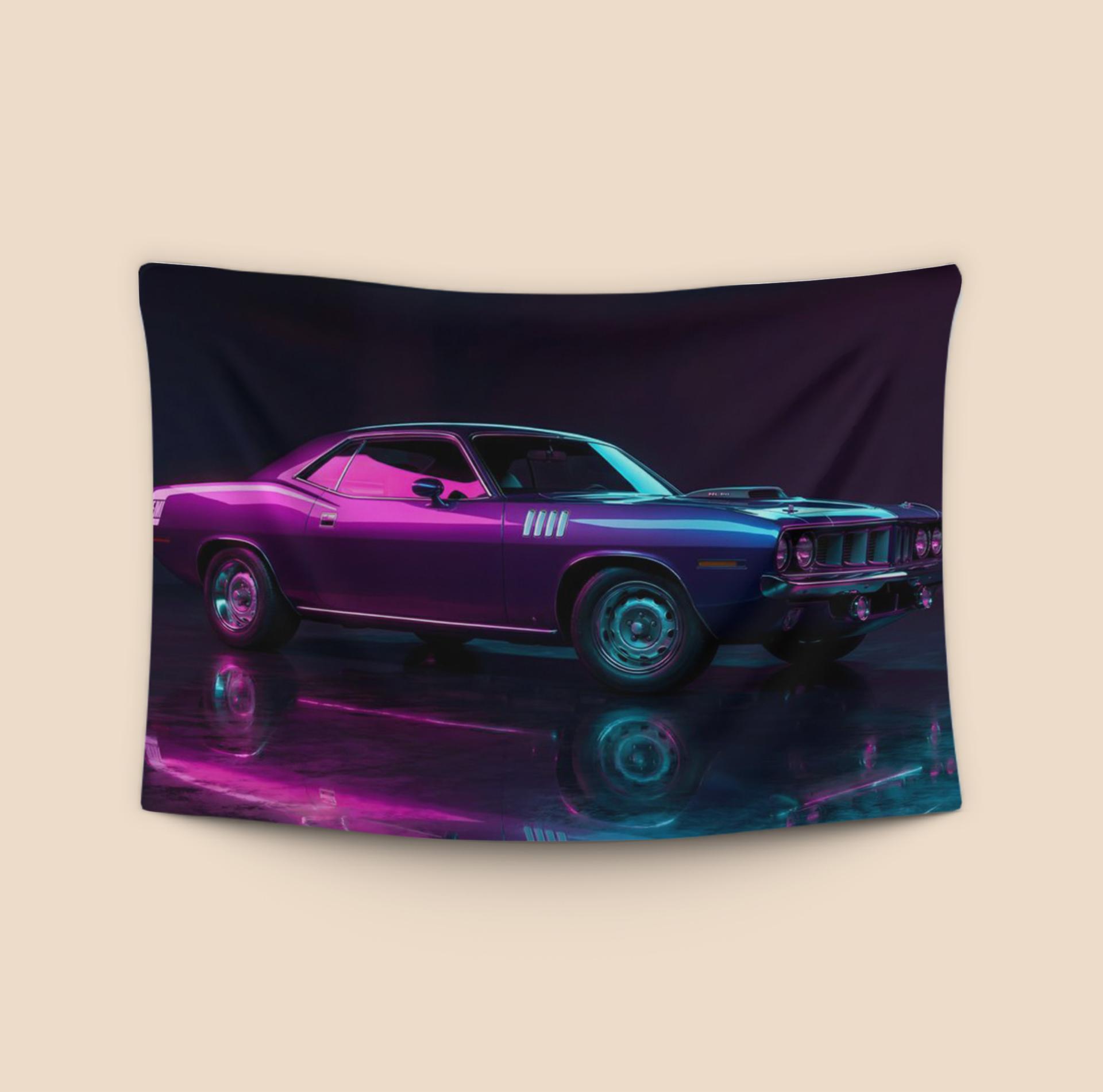 Neon Synthwave 'Cuda: Electric Hemi Power