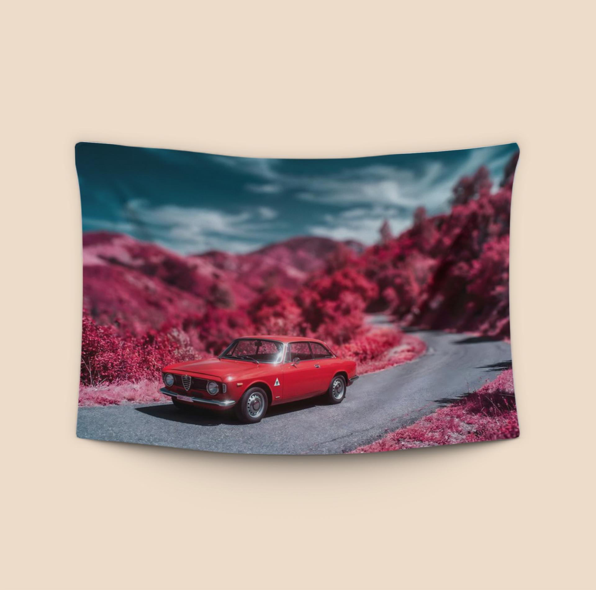 Alfa Romeo Giulia in a Magenta Dreamscape