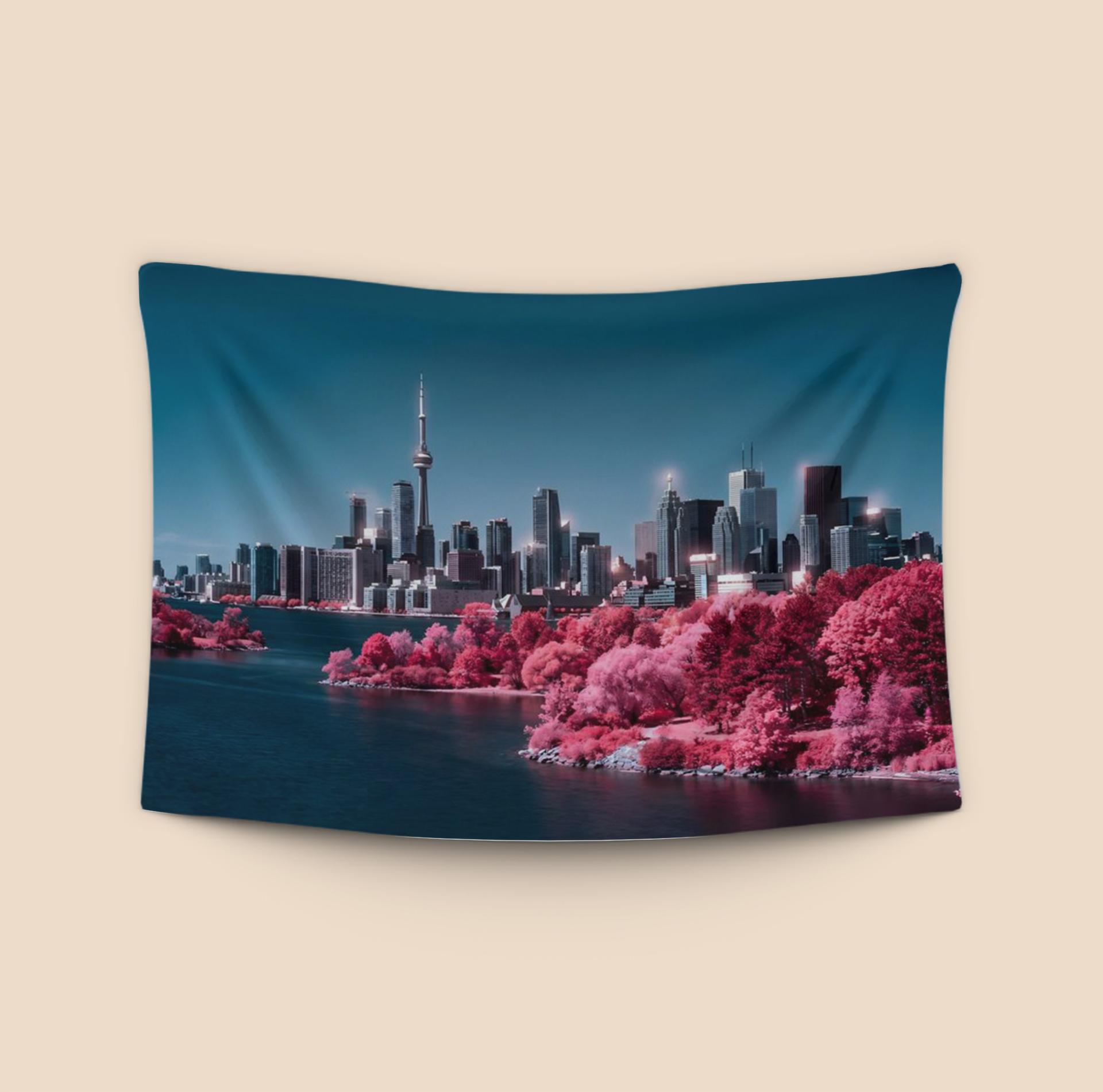 Infrared Toronto: Pink Shoreline and Teal Skies