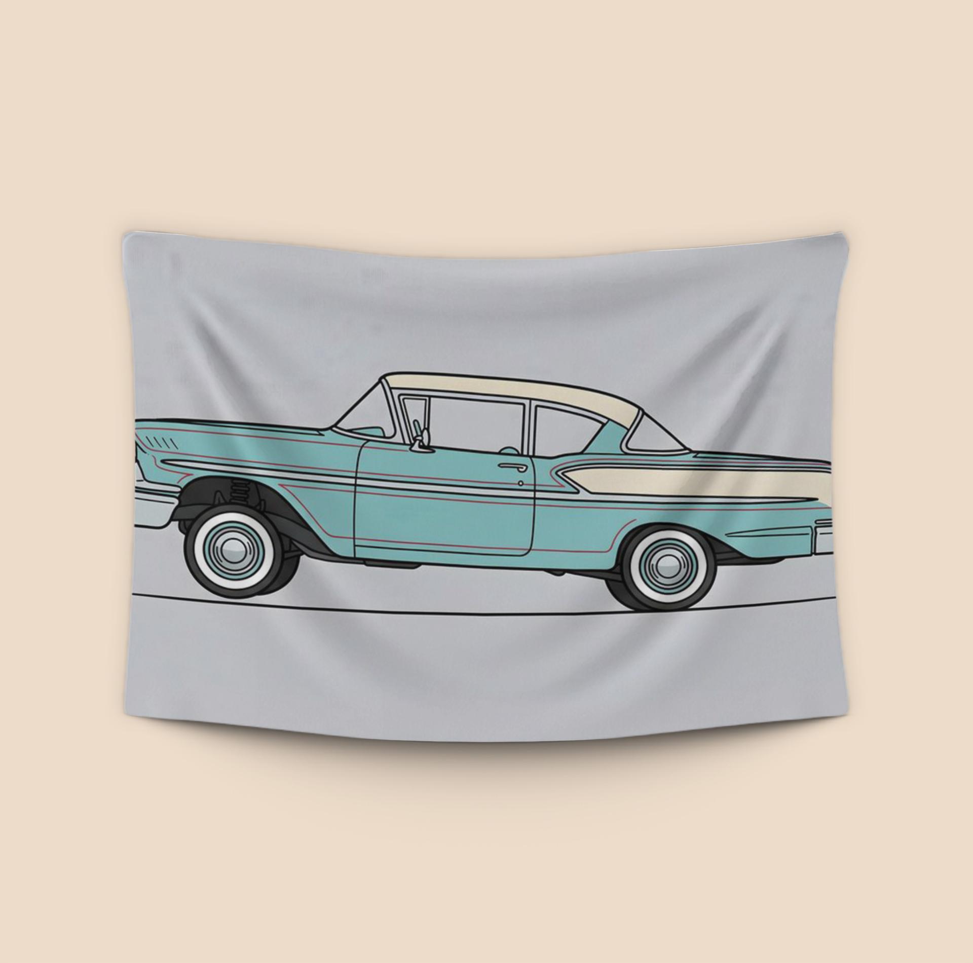 Teal '58 Biscayne Flat Art