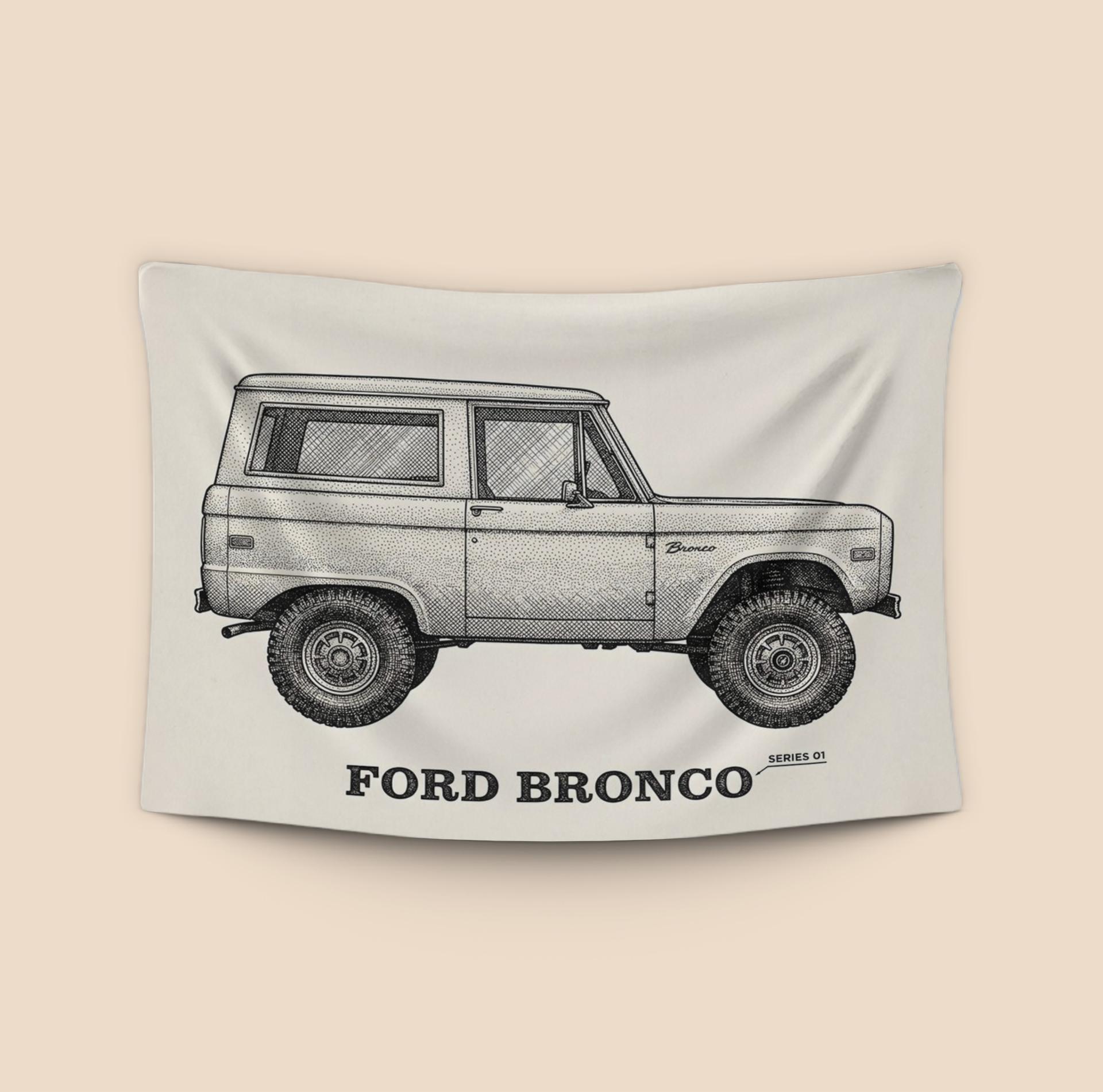 Ford Bronco Series 01 Stippled Technical Art